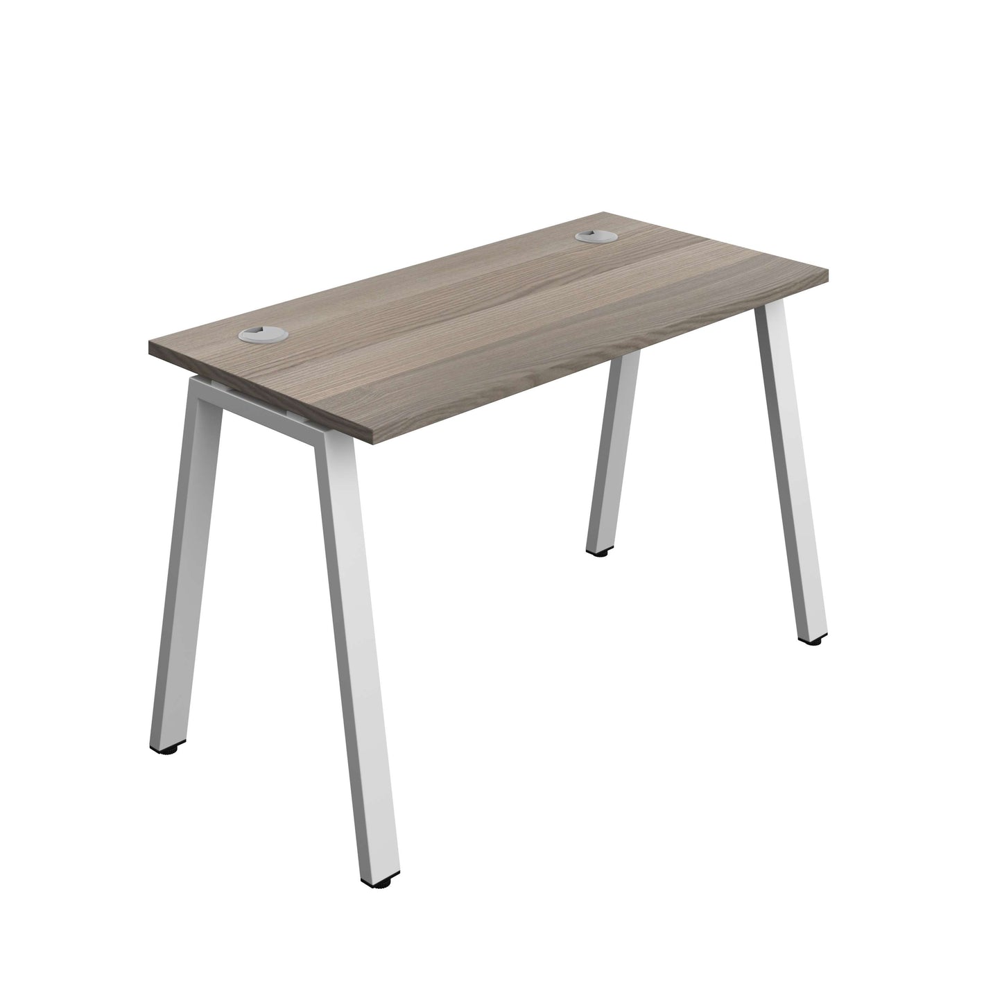 Synergy Bench with Cable Ports: 1 Person (FSC) : A-Frame Leg : 1200 | 700 | Grey Oak/Silver