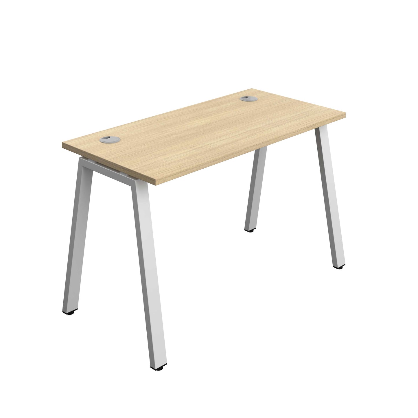 Synergy Bench with Cable Ports: 1 Person (FSC) : A-Frame Leg : 1200 | 700 | Nova Oak/Silver