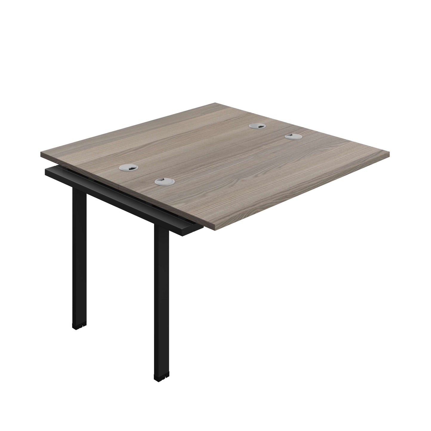 Synergy Bench Extension with Cable Ports: 2 Person (FSC) : 1200 | 700 | Grey Oak/Black