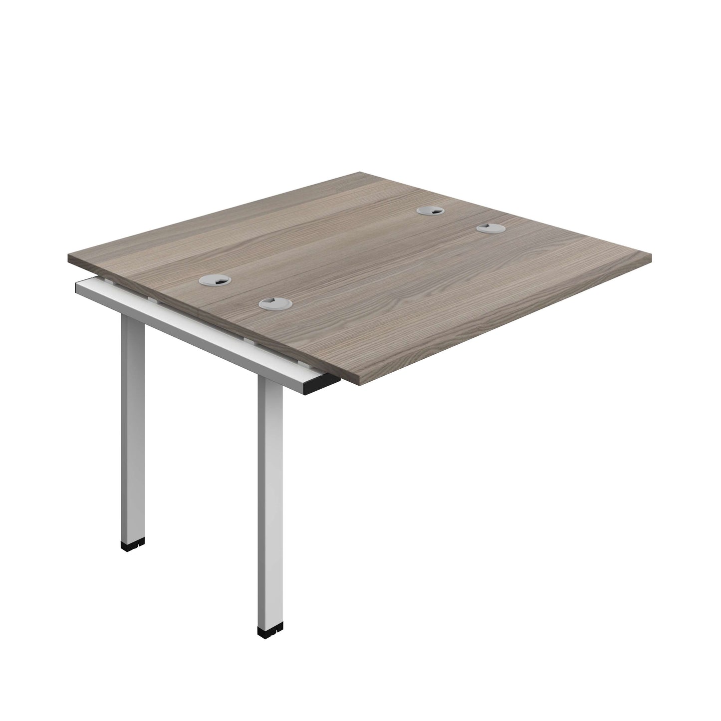Synergy Bench Extension with Cable Ports: 2 Person (FSC) : 1200 | 700 | Grey Oak/Silver