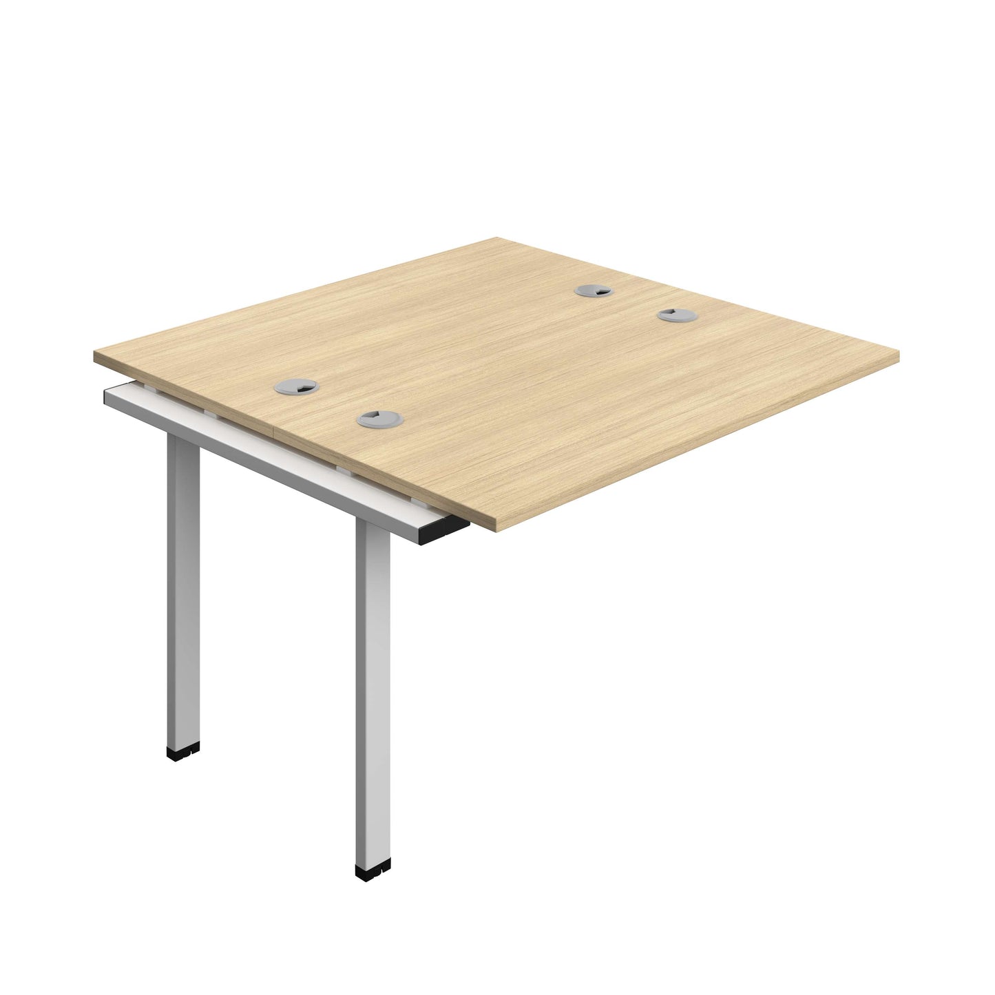 Synergy Bench Extension with Cable Ports: 2 Person (FSC) : 1200 | 700 | Nova Oak/Silver