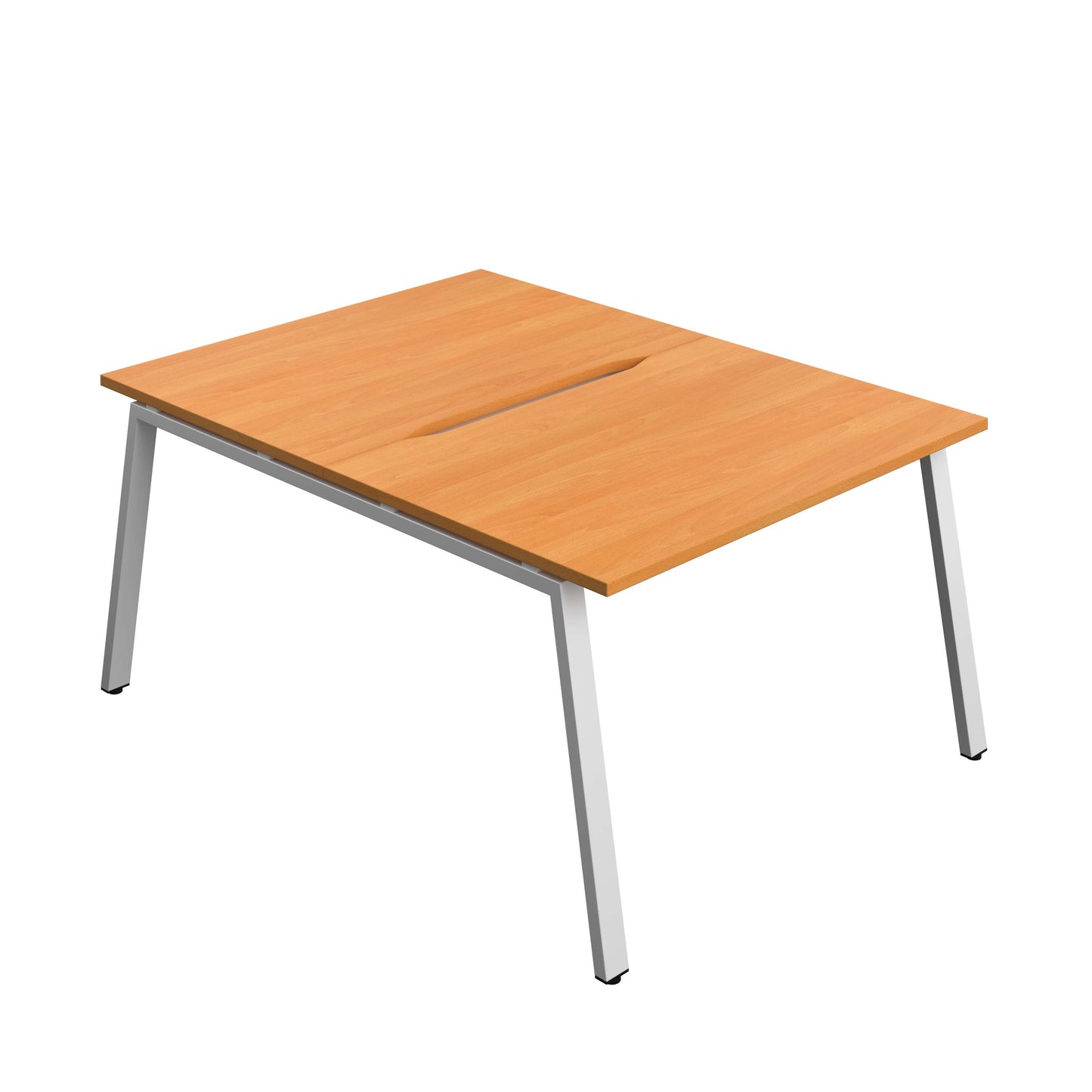 Synergy Bench with Cut Out: 2 Person (FSC) : A-Frame Leg : 1200 | 800 | Beech/Silver