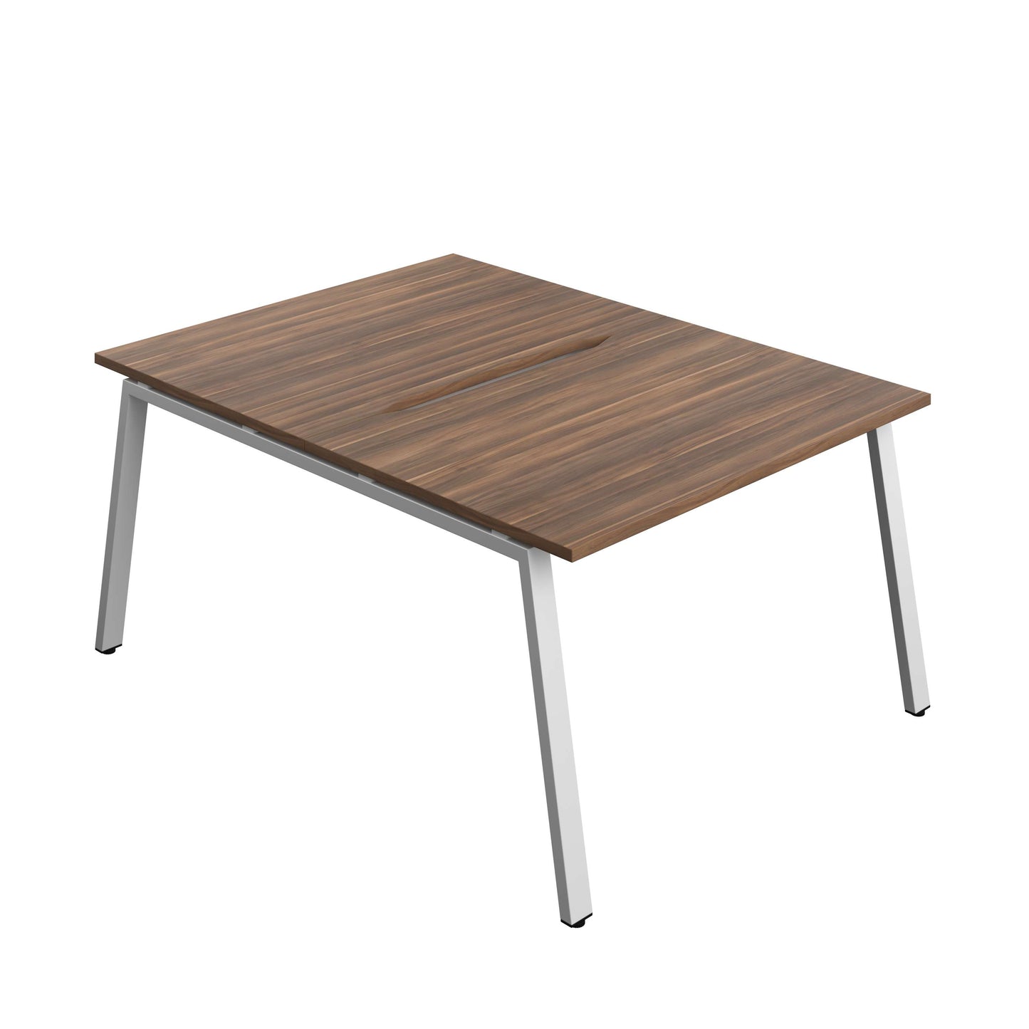 Synergy Bench with Cut Out: 2 Person (FSC) : A-Frame Leg : 1200 | 800 | Dark Walnut/Silver