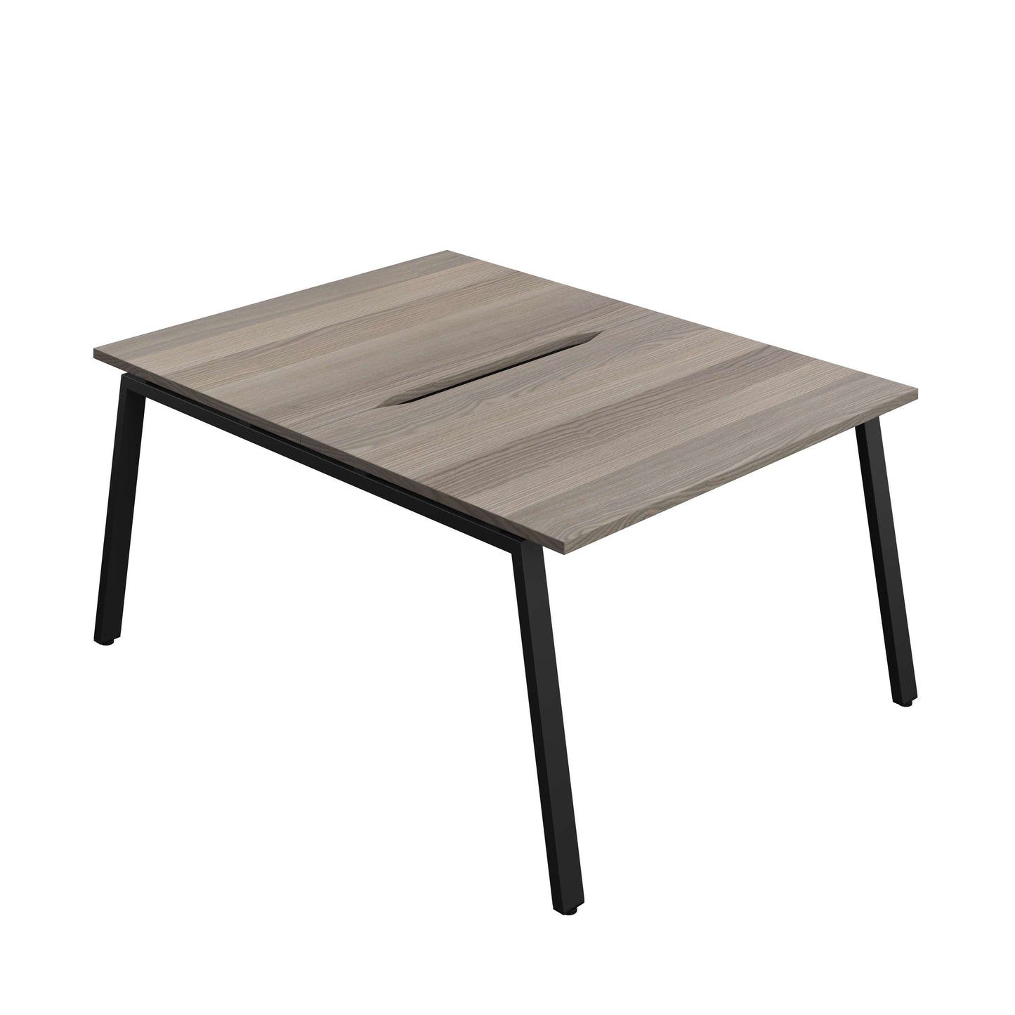 Synergy Bench with Cut Out: 2 Person (FSC) : A-Frame Leg : 1200 | 800 | Grey Oak/Black