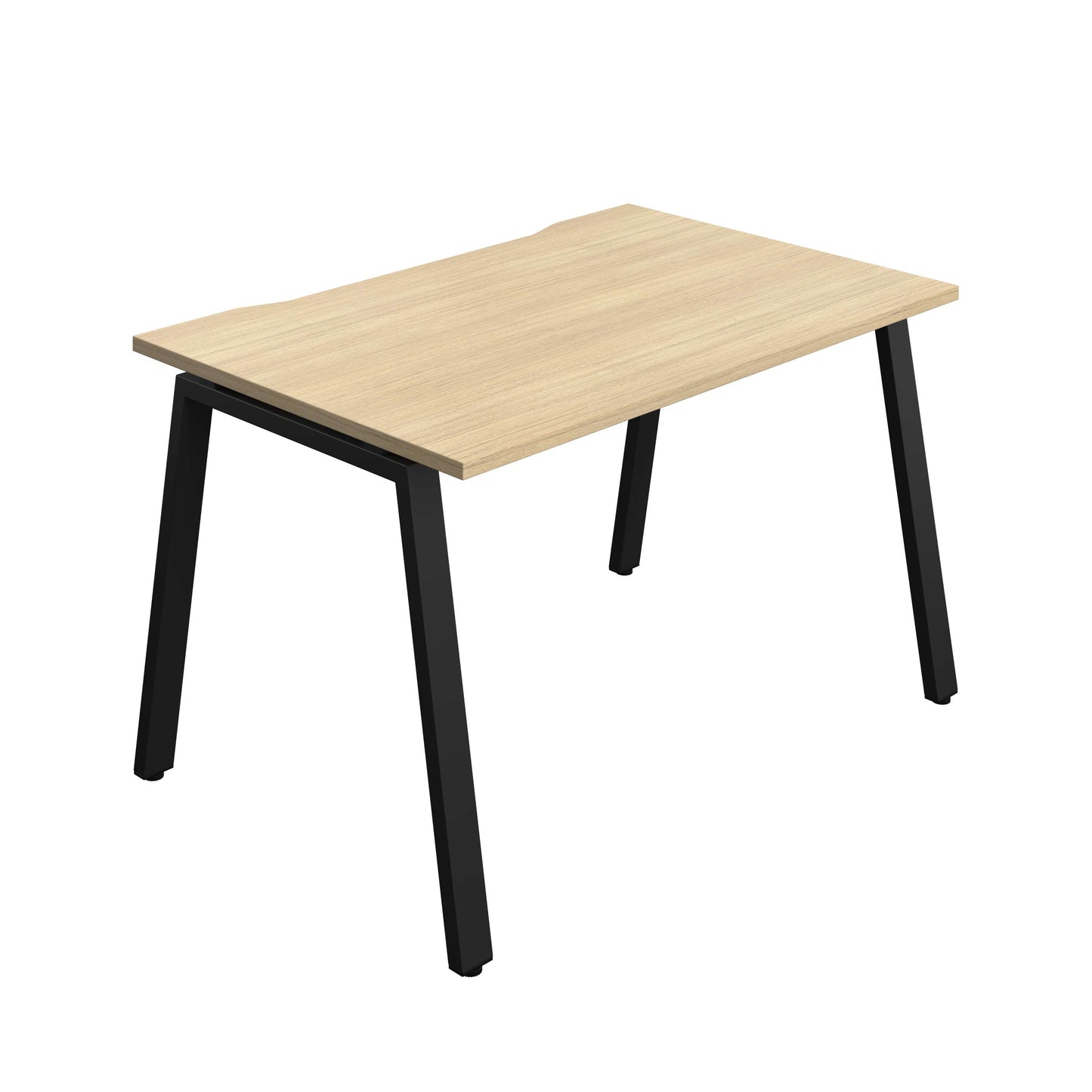 Synergy Bench with Cut Out: 1 Person (FSC) : A-Frame Leg : 1200 | 800 | Nova Oak/Black