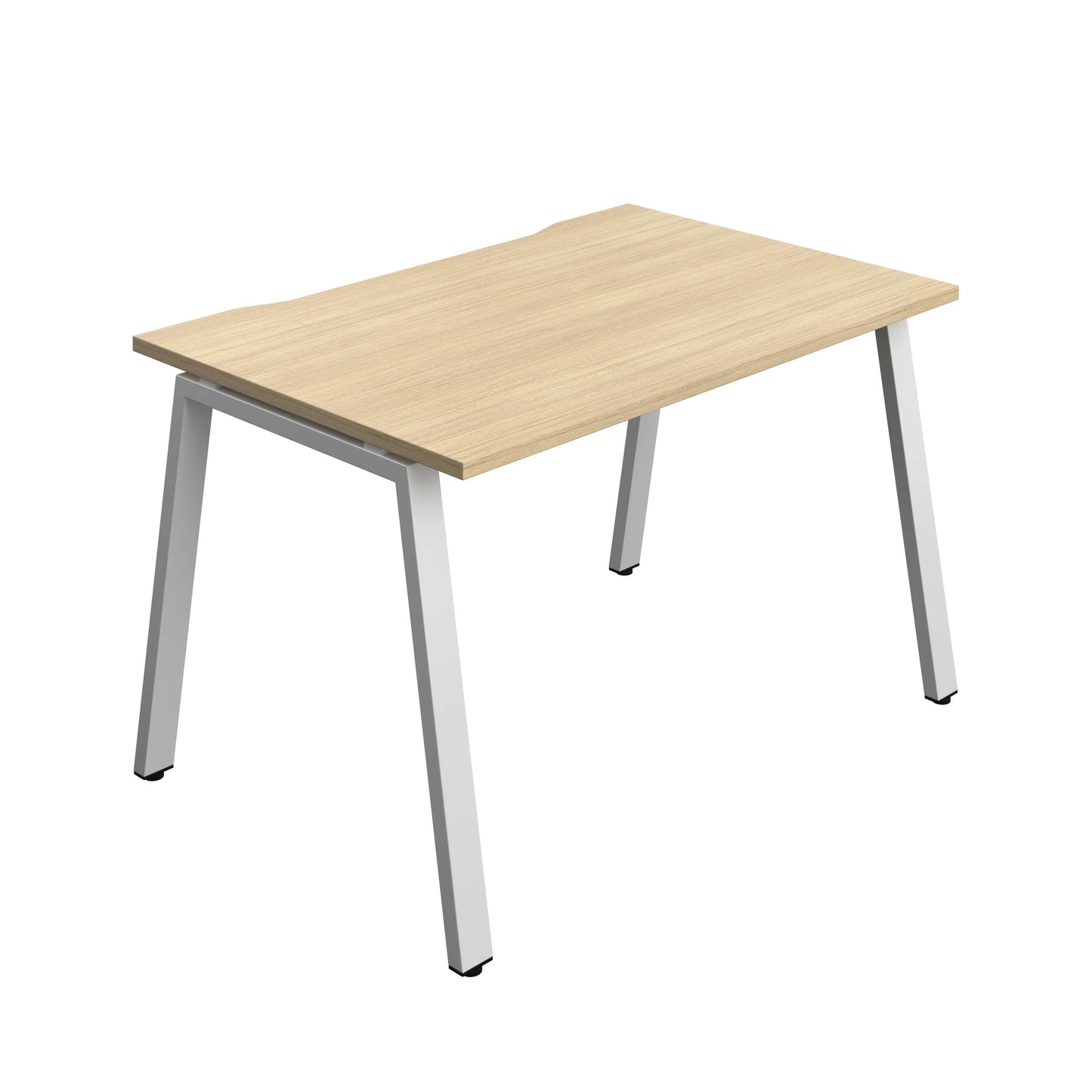Synergy Bench with Cut Out: 1 Person (FSC) : A-Frame Leg : 1200 | 800 | Nova Oak/Silver