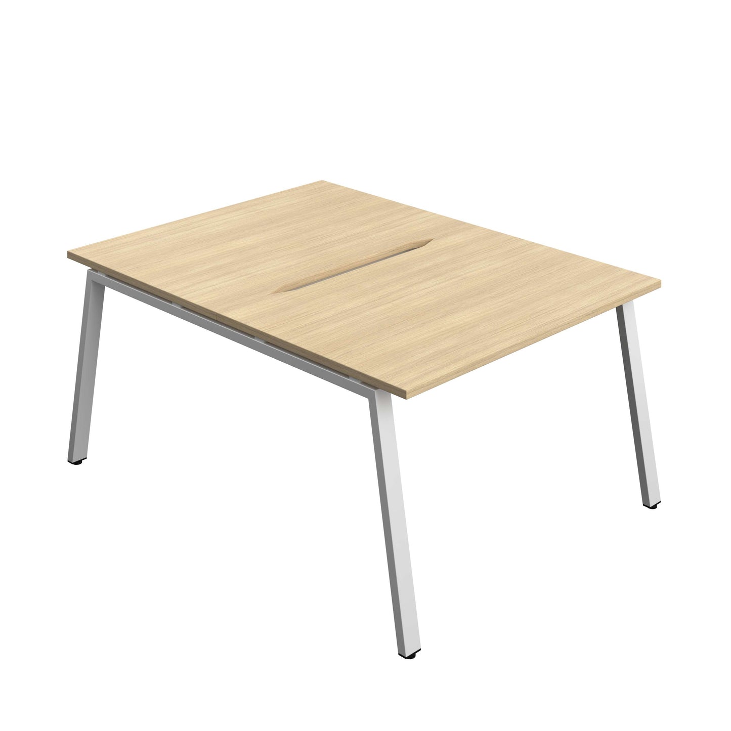 Synergy Bench with Cut Out: 2 Person (FSC) : A-Frame Leg : 1200 | 800 | Nova Oak/Silver