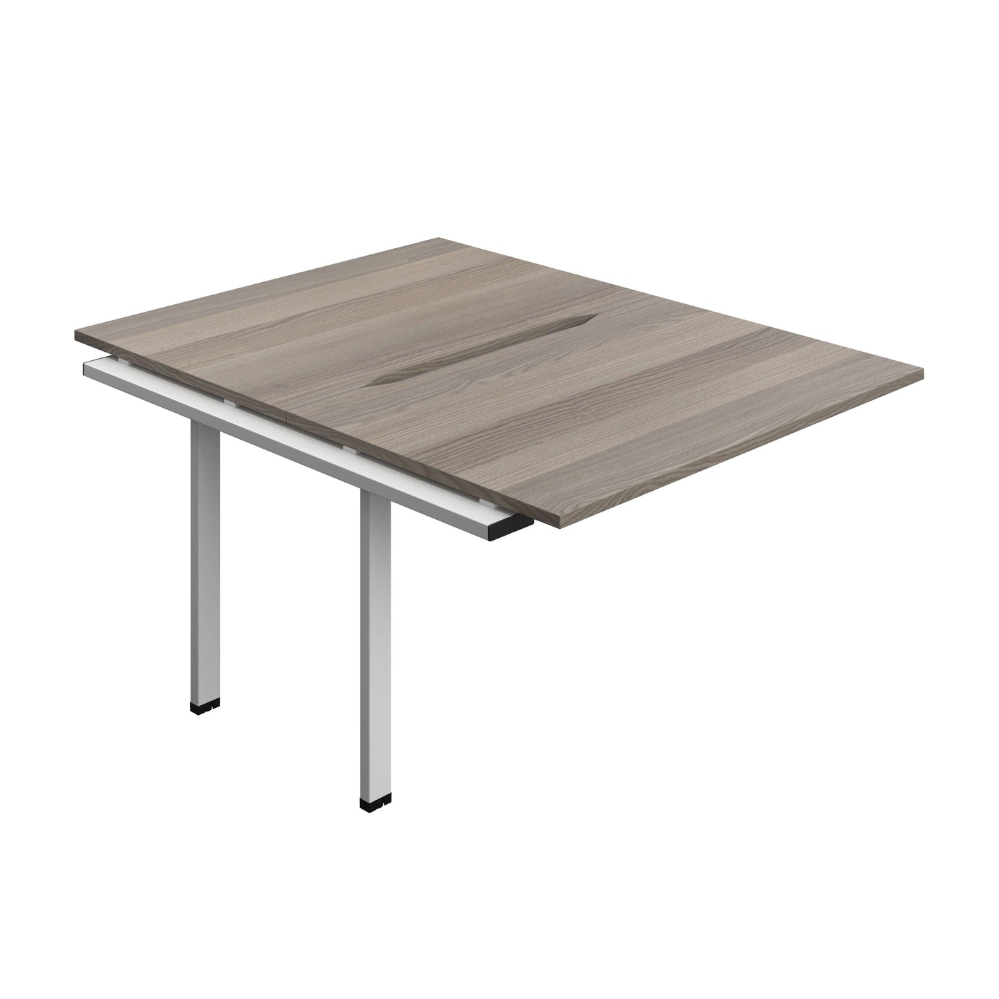 Synergy Bench Extension with Cut Out: 2 Person (FSC) : 1200 | 800 | Grey Oak/Silver