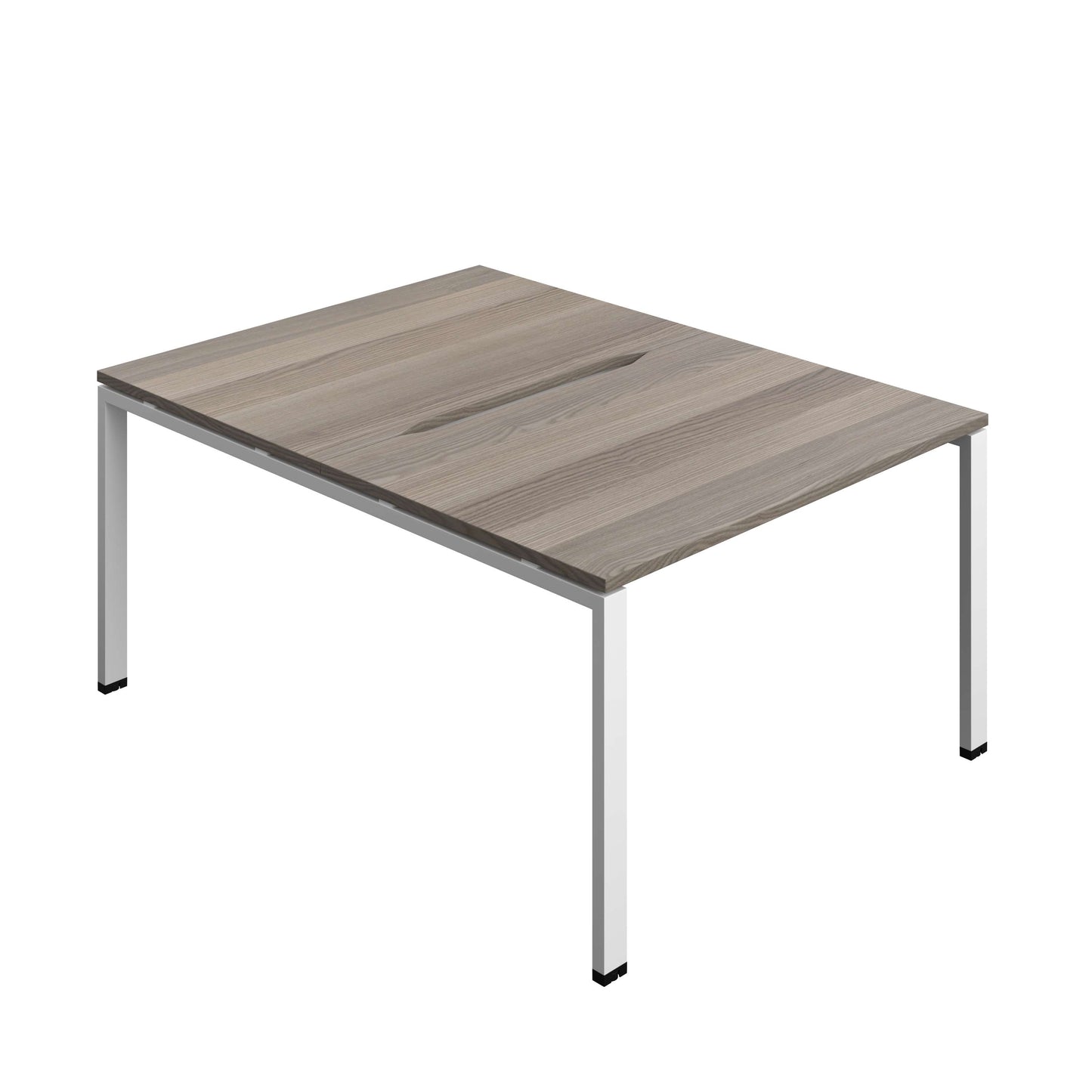 Synergy Bench with Cut Out: 2 Person (FSC) : Goal Post Leg : 1200 | 800 | Grey Oak/White