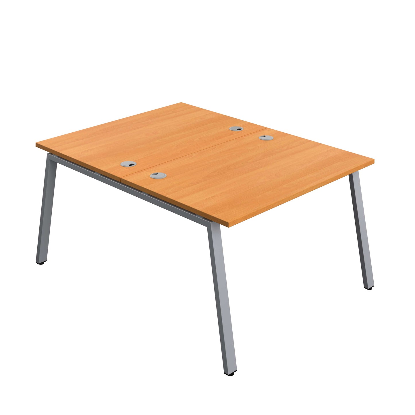 Synergy Bench with Cable Ports: 2 Person (FSC) : A-Frame Leg : 1200 | 800 | Beech/Silver