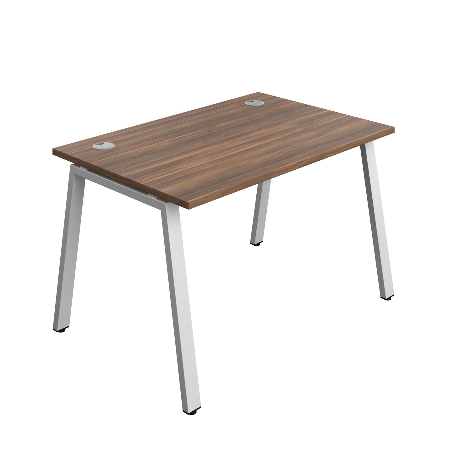Synergy Bench with Cable Ports: 1 Person (FSC) : A-Frame Leg : 1200 | 800 | Dark Walnut/Silver