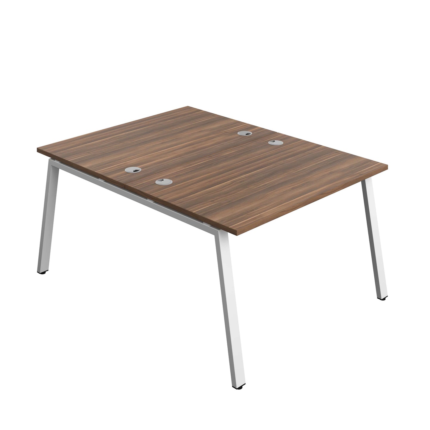 Synergy Bench with Cable Ports: 2 Person (FSC) : A-Frame Leg : 1200 | 800 | Dark Walnut/White