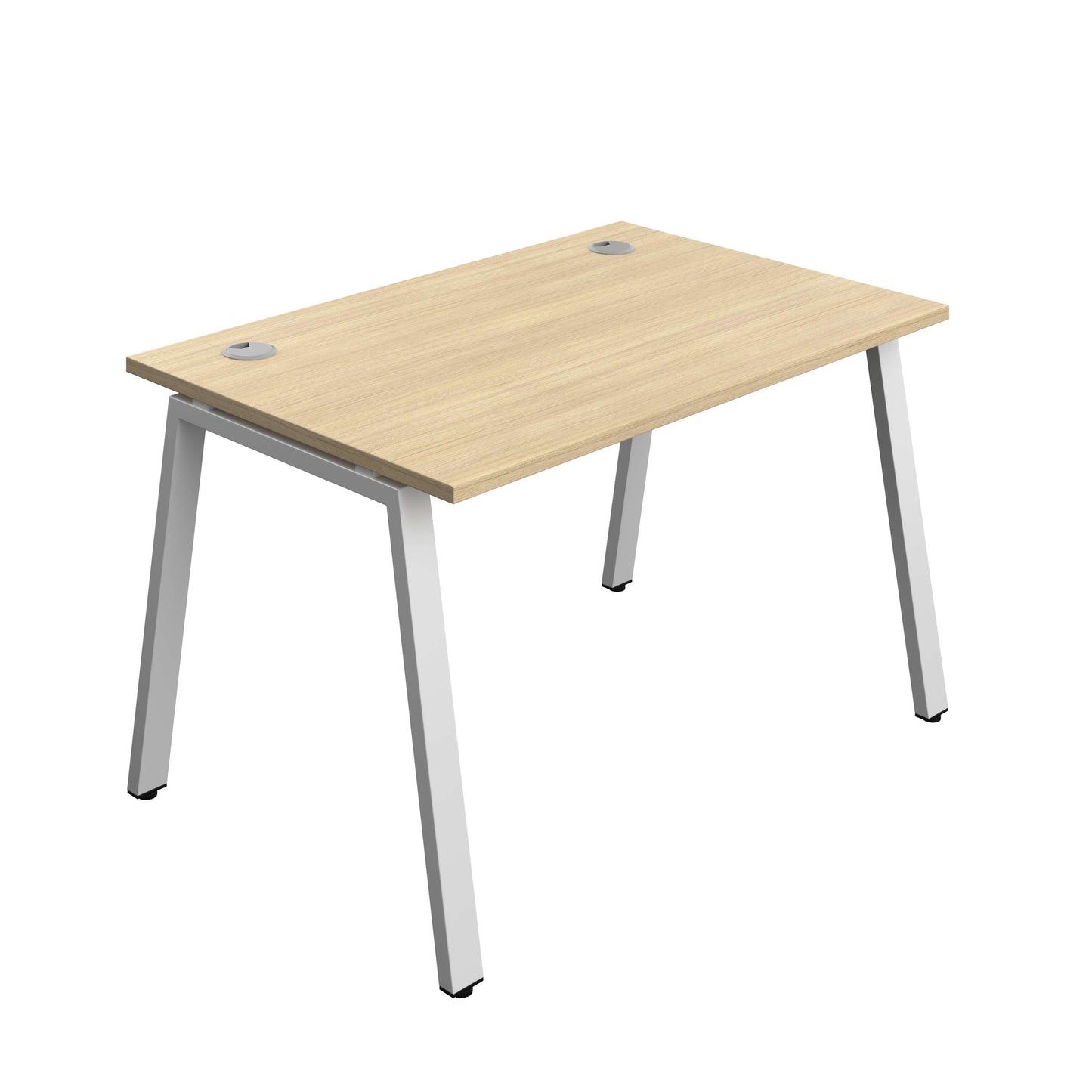 Synergy Bench with Cable Ports: 1 Person (FSC) : A-Frame Leg : 1200 | 800 | Nova Oak/Silver