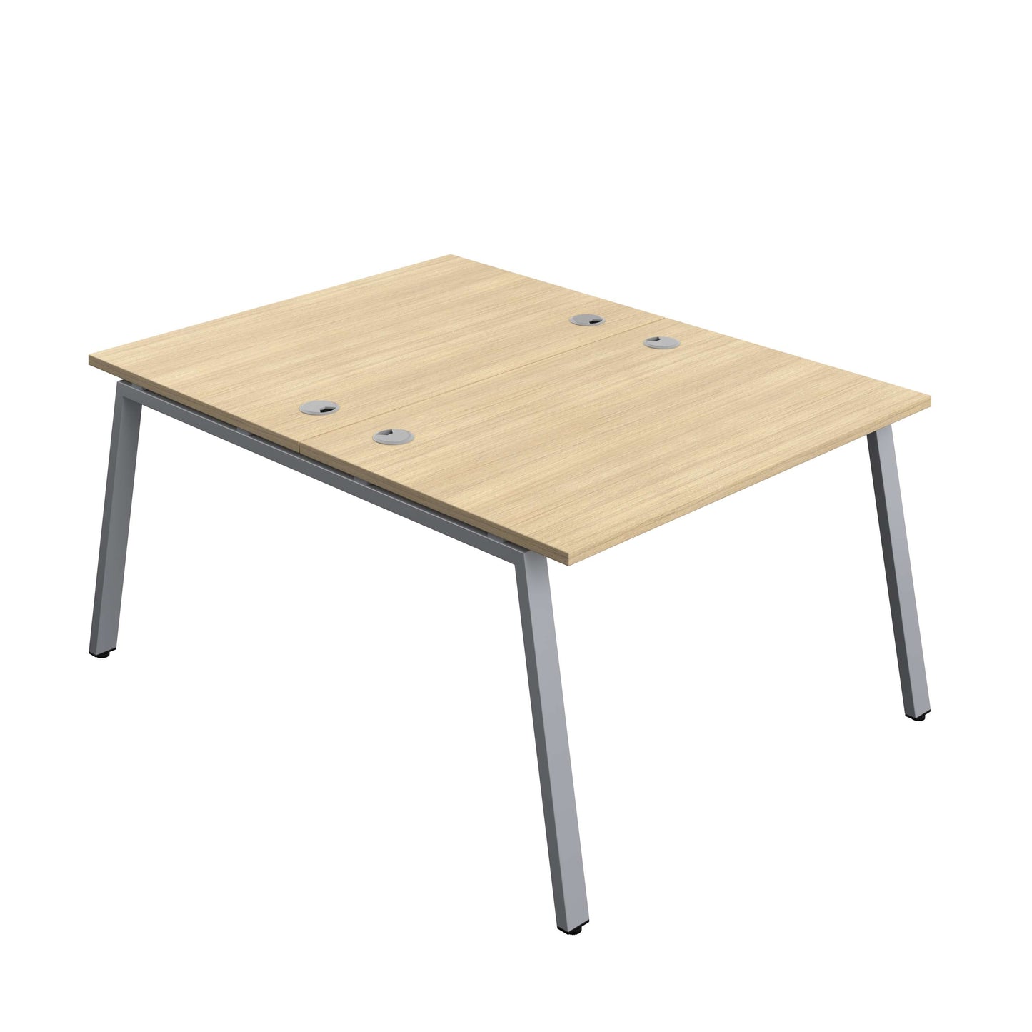 Synergy Bench with Cable Ports: 2 Person (FSC) : A-Frame Leg : 1200 | 800 | Nova Oak/Silver