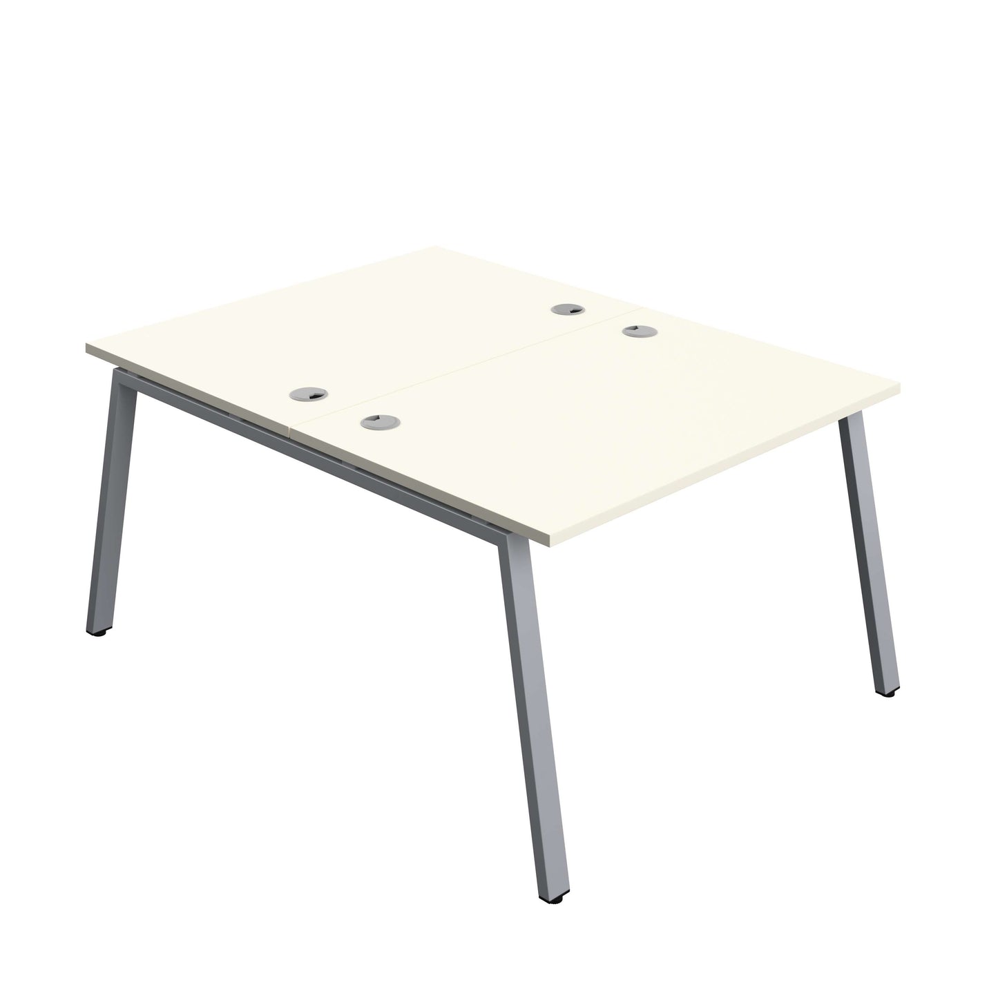 Synergy Bench with Cable Ports: 2 Person (FSC) : A-Frame Leg : 1200 | 800 | White/Silver