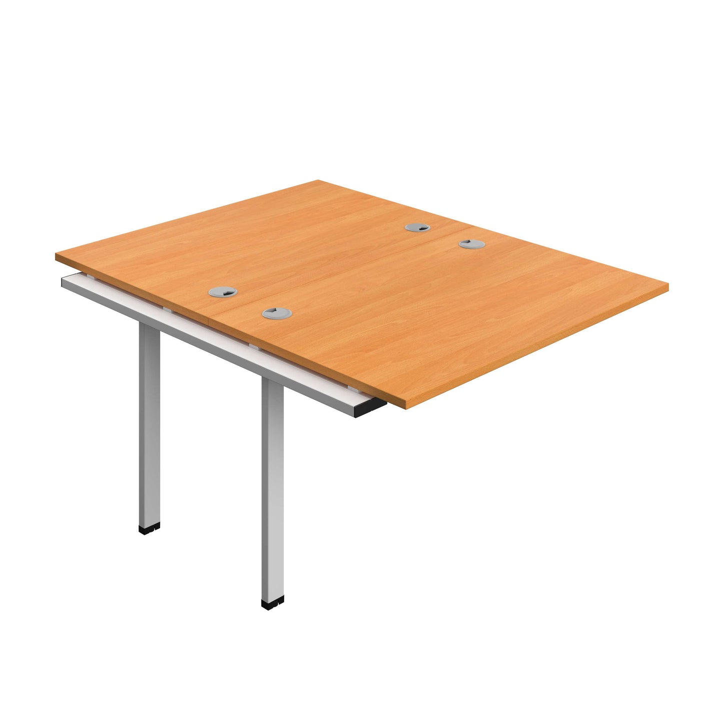 Synergy Bench Extension with Cable Ports: 2 Person (FSC) : 1200 | 800 | Beech/Silver