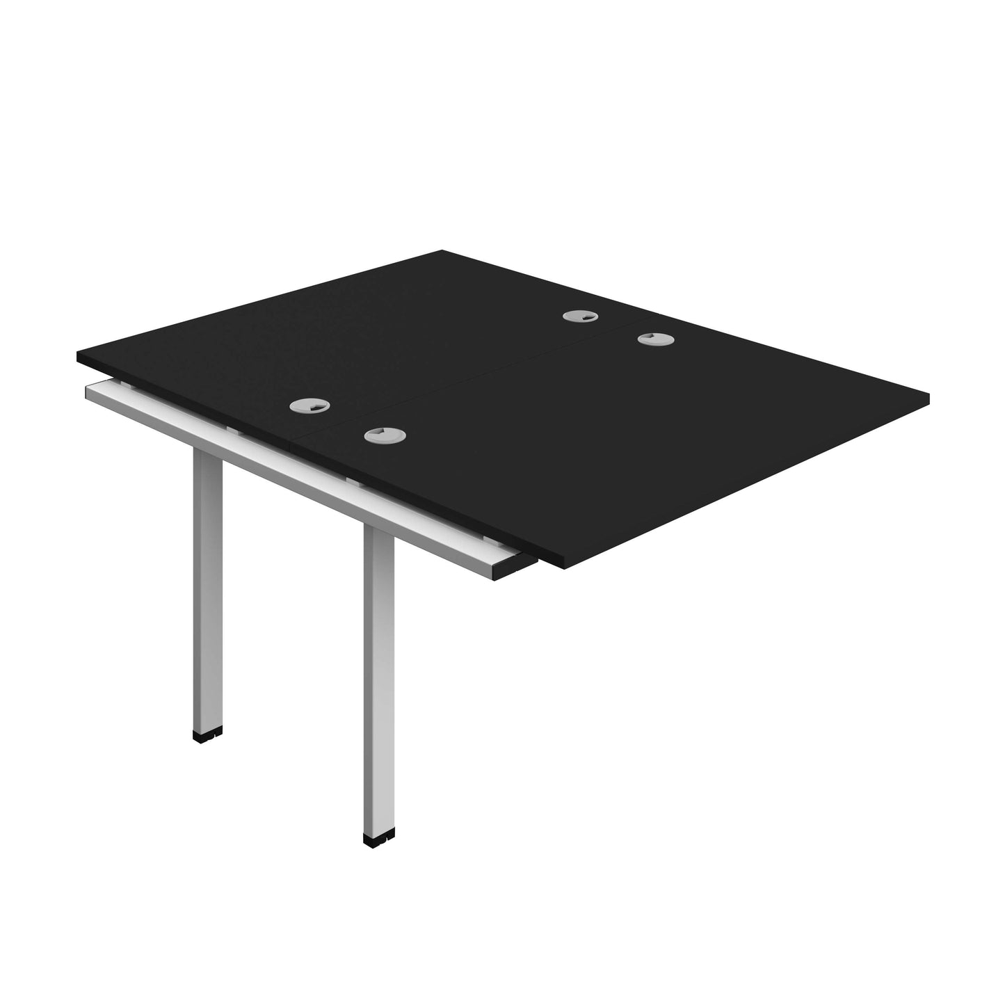 Synergy Bench Extension with Cable Ports: 2 Person (FSC) : 1200 | 800 | Black/Silver