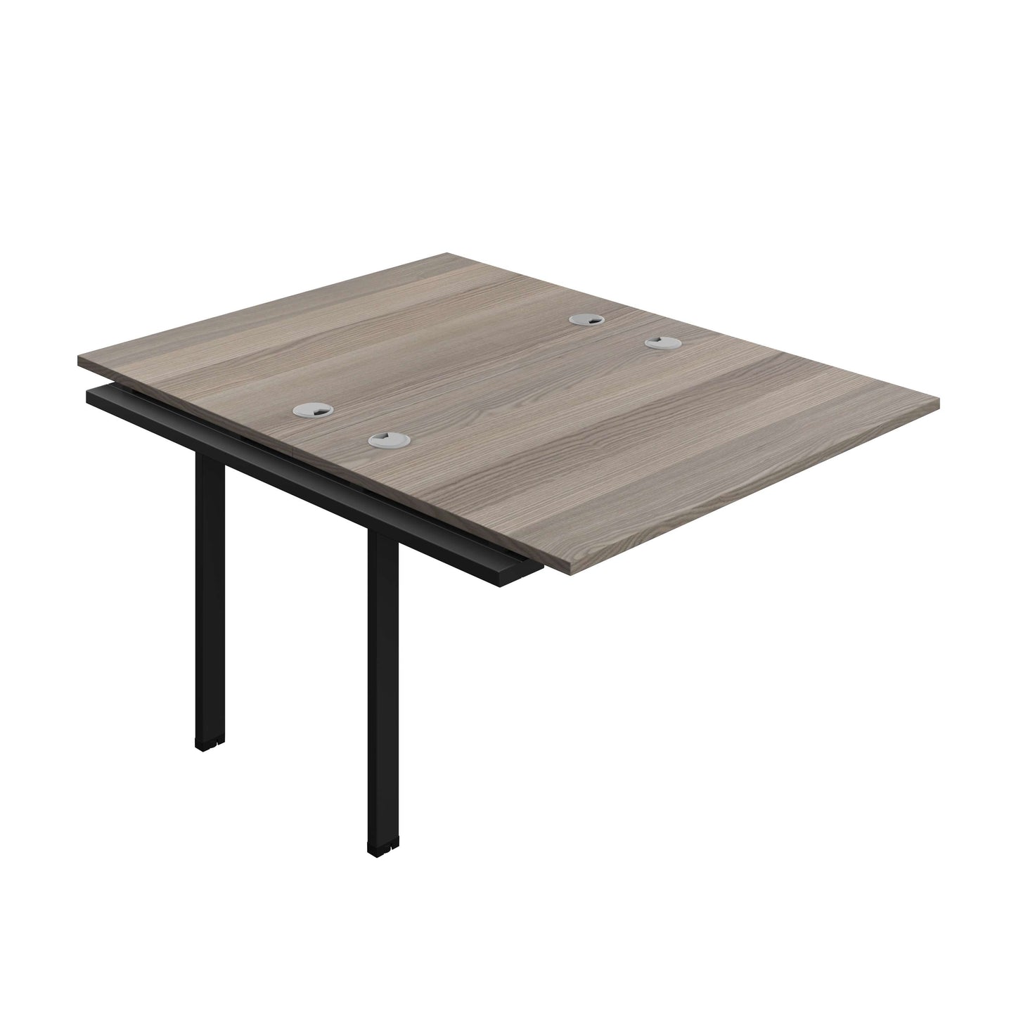 Synergy Bench Extension with Cable Ports: 2 Person (FSC) : 1200 | 800 | Grey Oak/Black