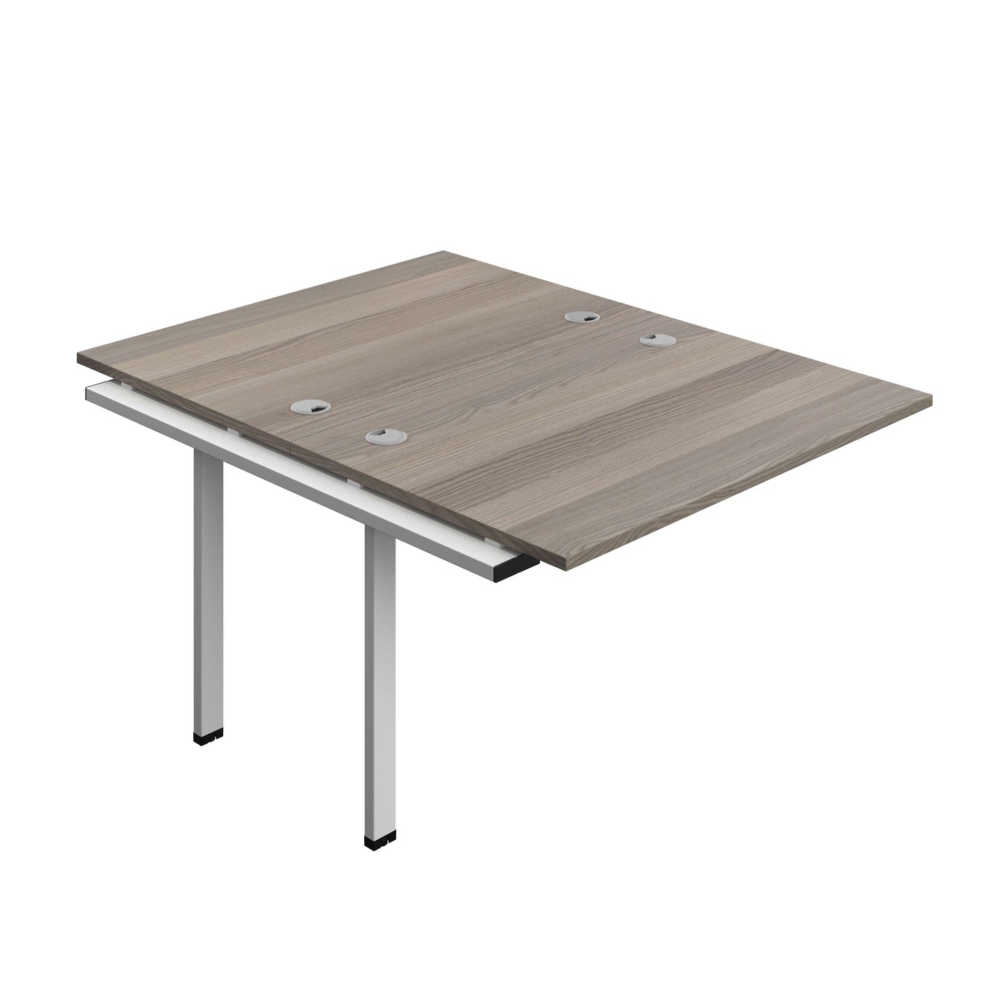 Synergy Bench Extension with Cable Ports: 2 Person (FSC) : 1200 | 800 | Grey Oak/Silver