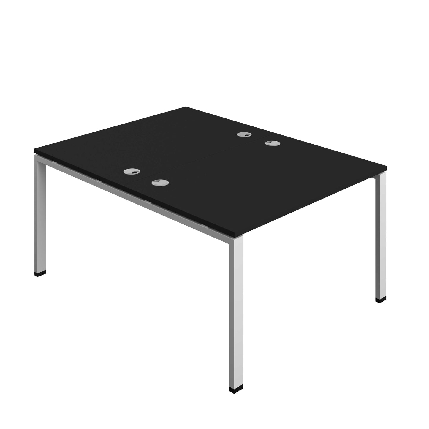 Synergy Bench with Cable Ports: 2 Person (FSC) : Goal Post Leg : 1200 | 800 | Black/Silver