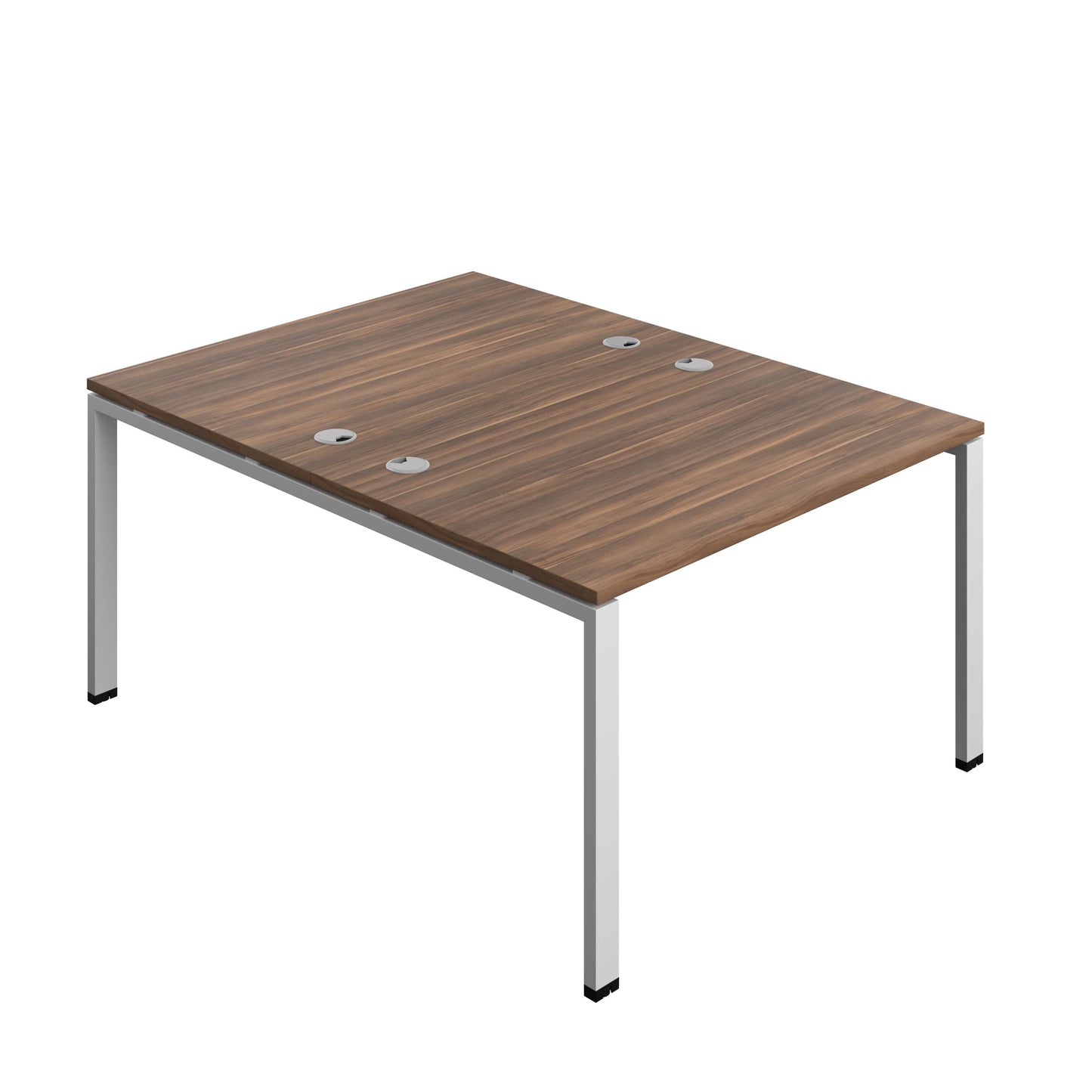 Synergy Bench with Cable Ports: 2 Person (FSC) : Goal Post Leg : 1200 | 800 | Dark Walnut/Silver