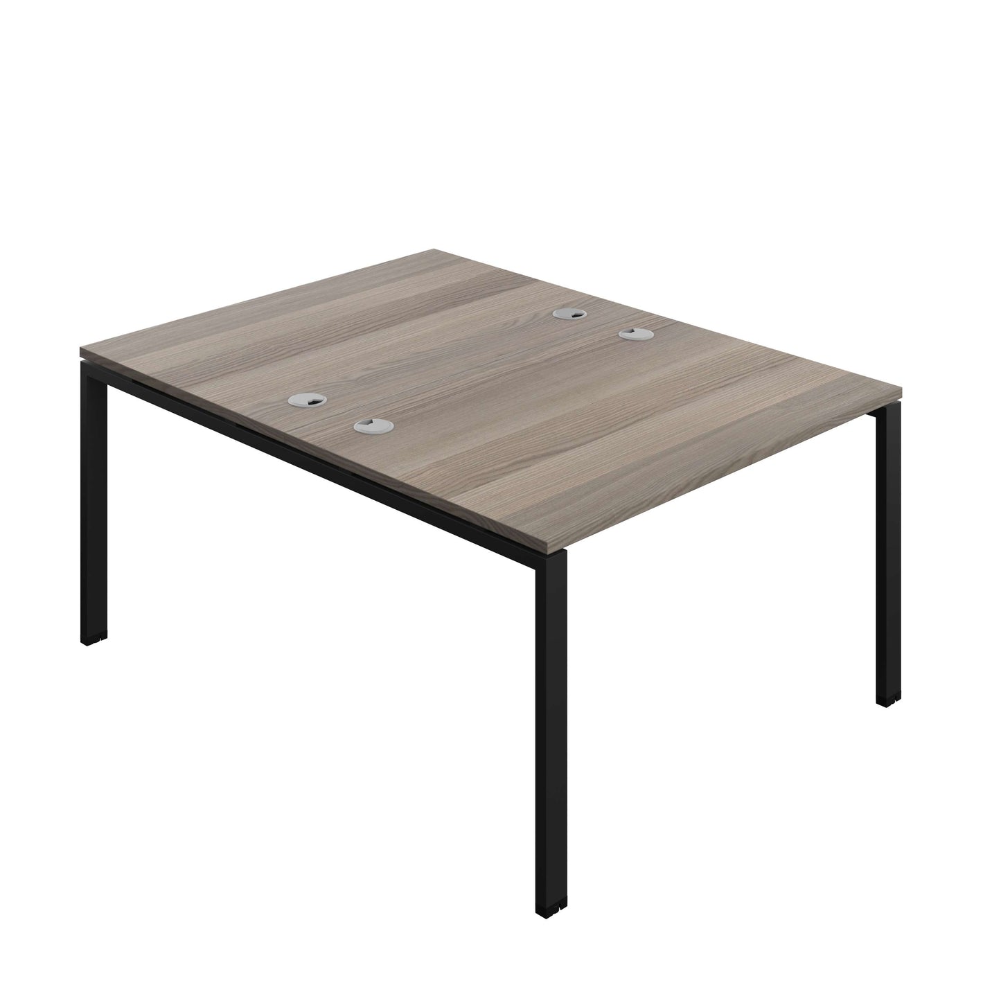 Synergy Bench with Cable Ports: 2 Person (FSC) : Goal Post Leg : 1200 | 800 | Grey Oak/Black
