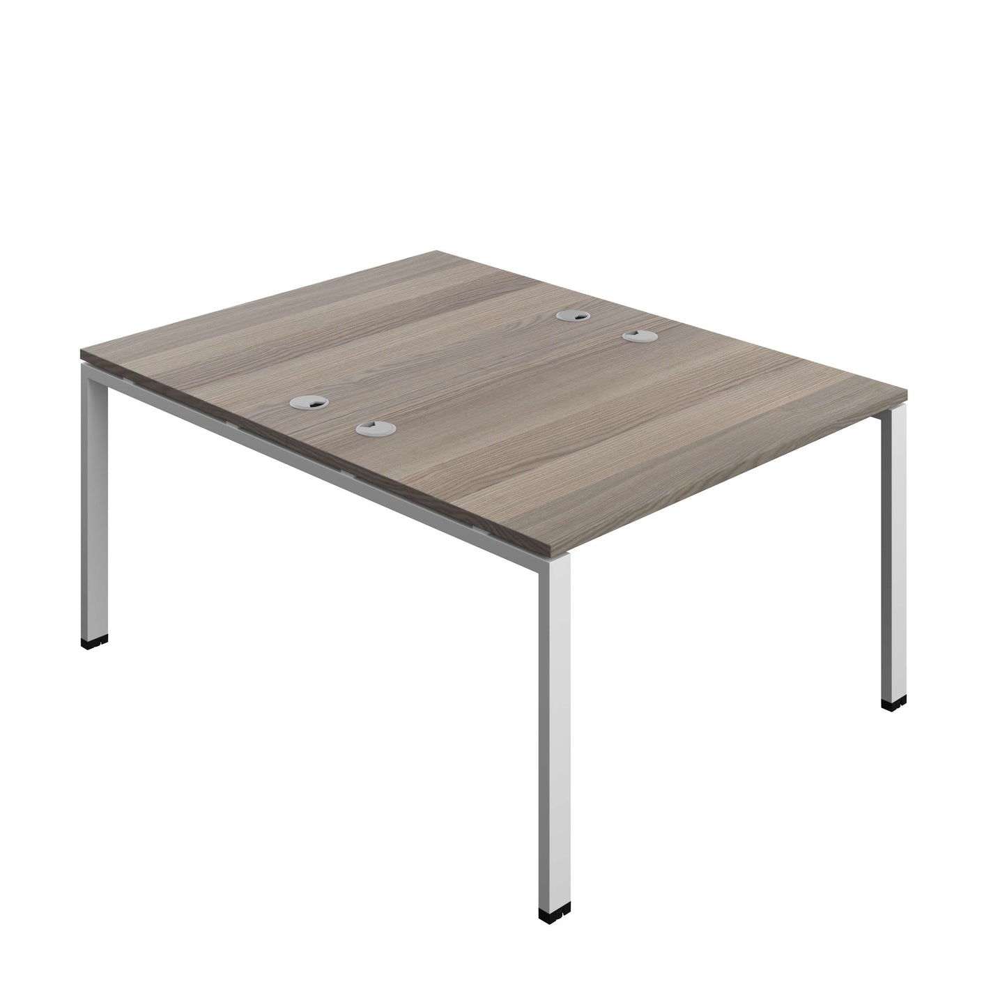 Synergy Bench with Cable Ports: 2 Person (FSC) : Goal Post Leg : 1200 | 800 | Grey Oak/Silver