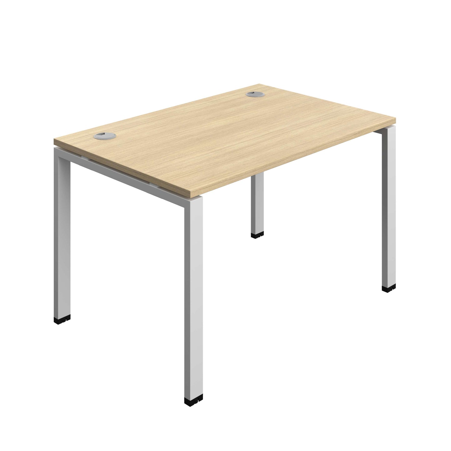 Synergy Bench with Cable Ports: 1 Person (FSC) : Goal Post Leg : 1200 | 800 | Nova Oak/Silver