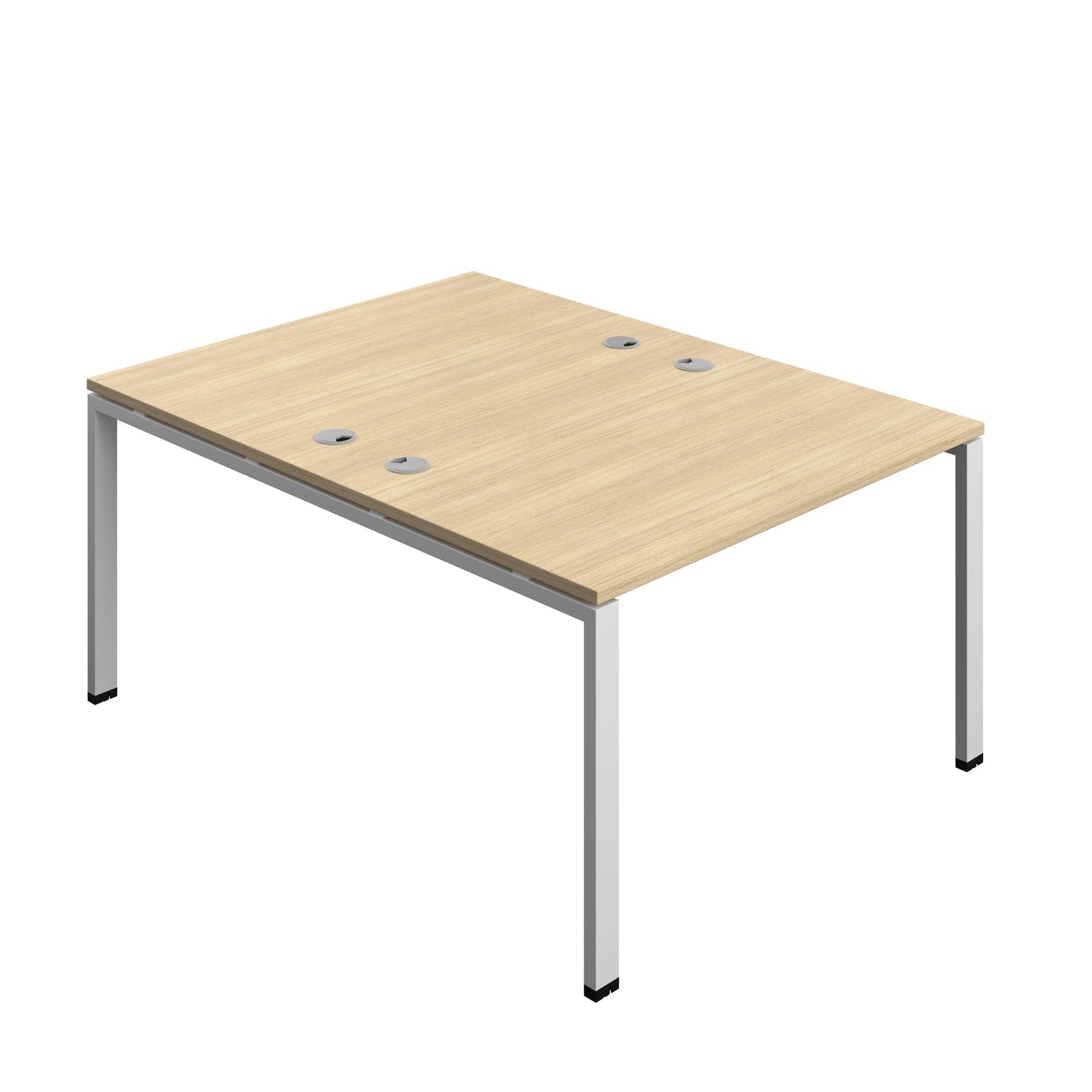 Synergy Bench with Cable Ports: 2 Person (FSC) : Goal Post Leg : 1200 | 800 | Nova Oak/Silver