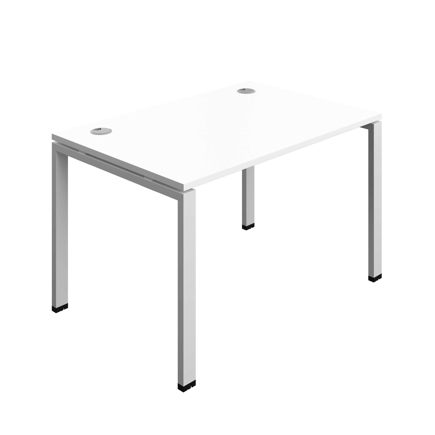 Synergy Bench with Cable Ports: 1 Person (FSC) : Goal Post Leg : 1200 | 800 | White/Silver