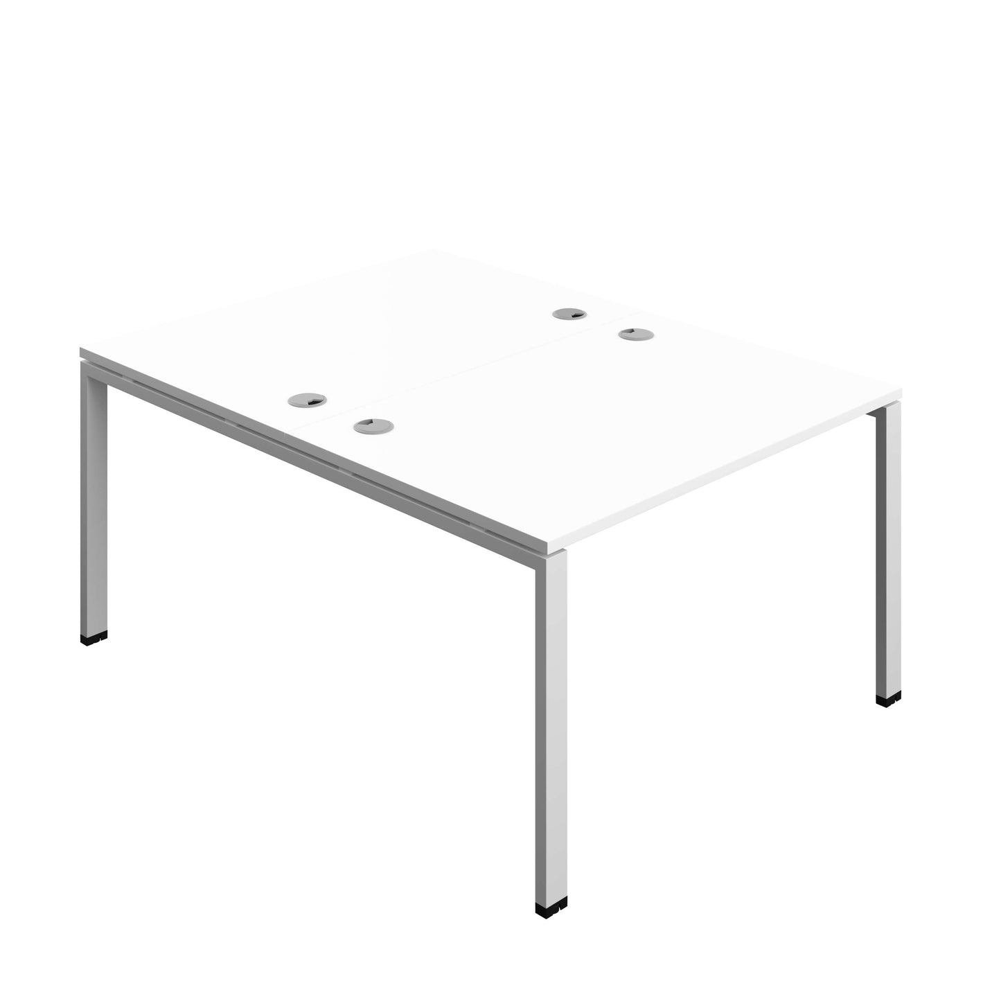 Synergy Bench with Cable Ports: 2 Person (FSC) : Goal Post Leg : 1200 | 800 | White/Silver