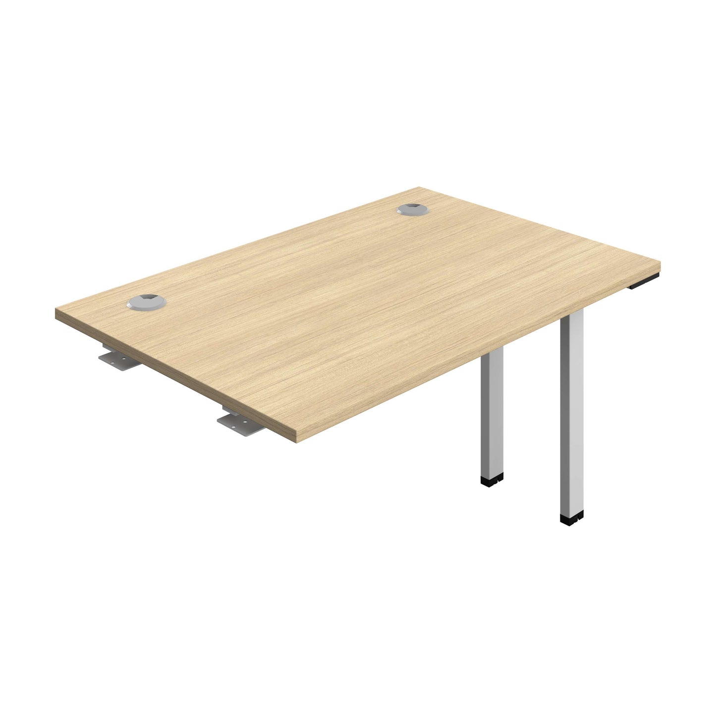Synergy Bench Extension with Cable Ports: 1 Person (FSC) : 1200 | 800 | Nova Oak/Silver