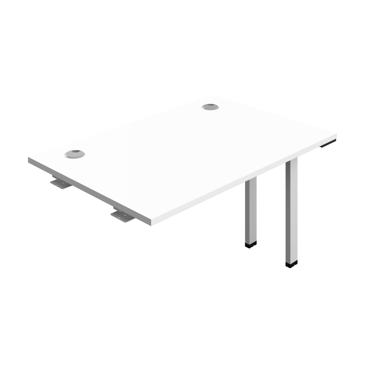Synergy Bench Extension with Cable Ports: 1 Person (FSC) : 1200 | 800 | White/Silver