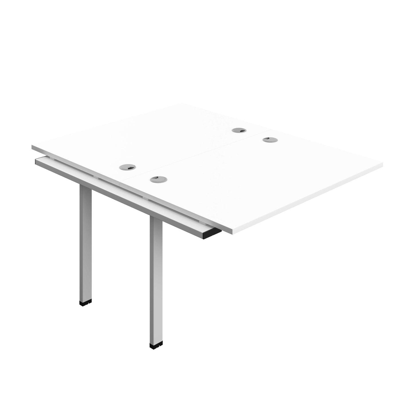 Synergy Bench Extension with Cable Ports: 2 Person (FSC) : 1200 | 800 | White/Silver