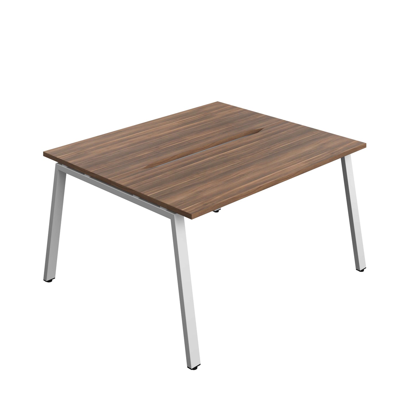Synergy Bench with Cut Out: 2 Person (FSC) : A-Frame Leg : 1400 | 600 | Dark Walnut/Silver