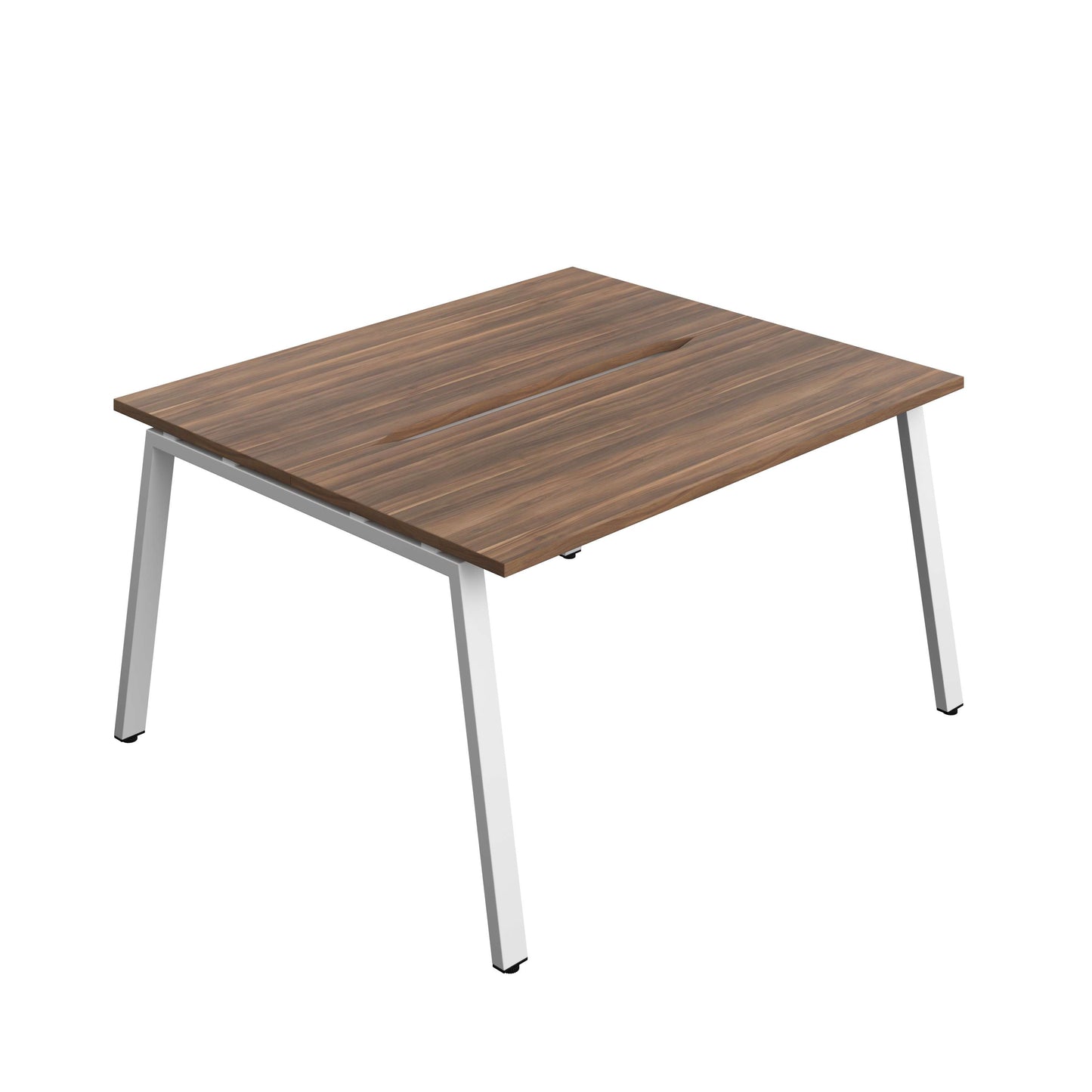 Synergy Bench with Cut Out: 2 Person (FSC) : A-Frame Leg : 1400 | 600 | Dark Walnut/White