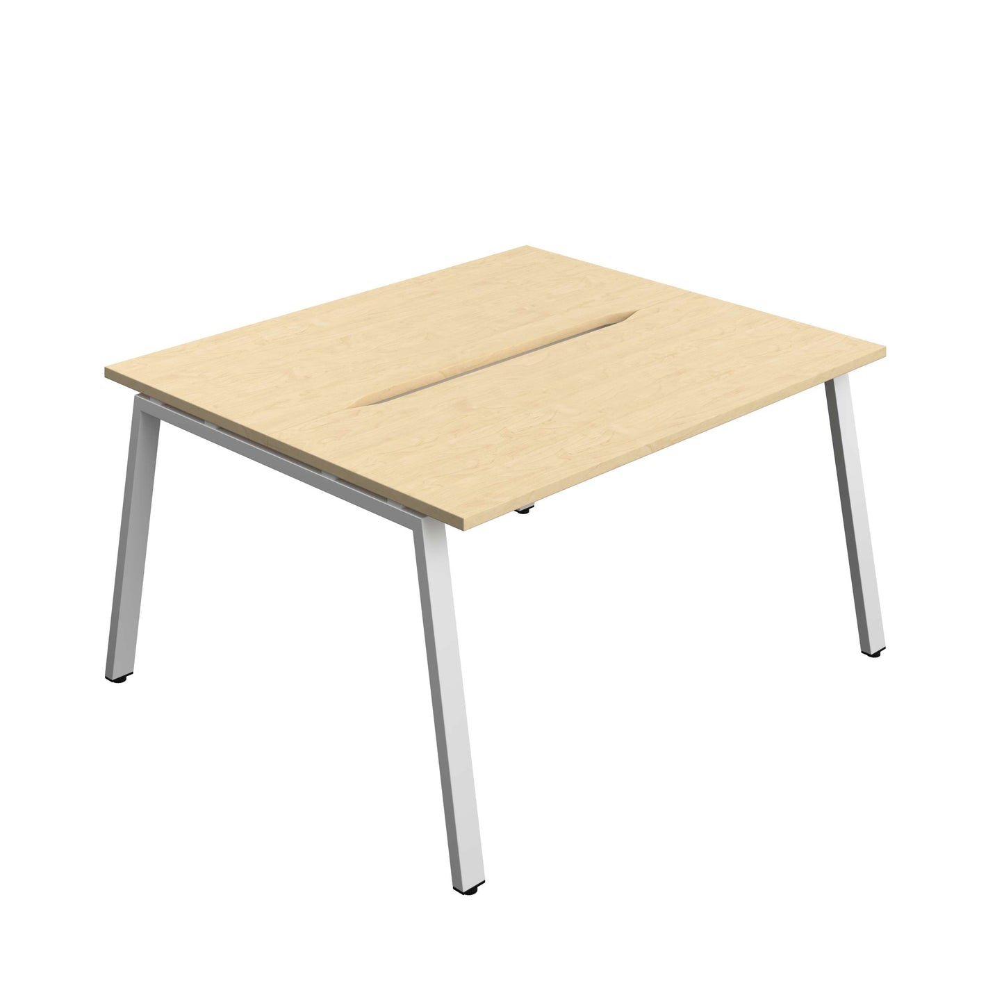 Synergy Bench with Cut Out: 2 Person (FSC) : A-Frame Leg : 1400 | 600 | Maple/Silver