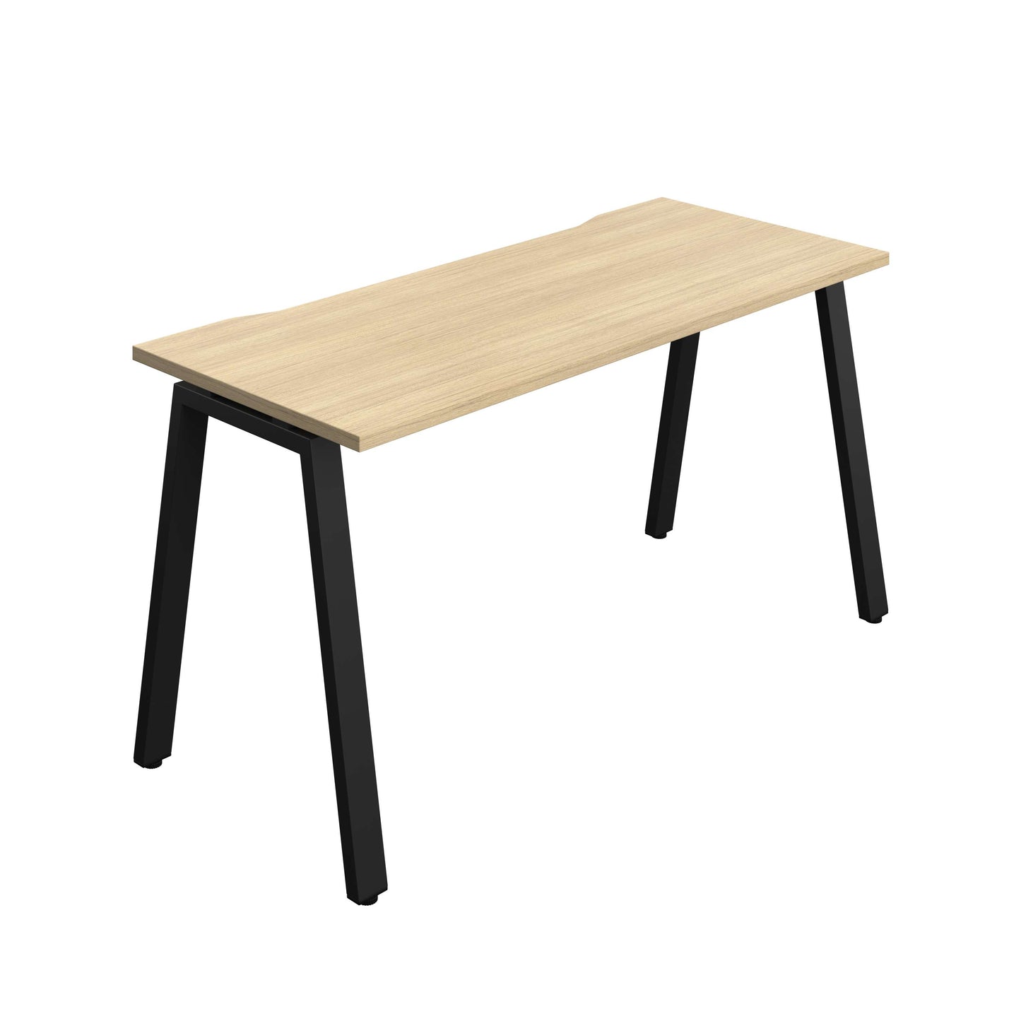 Synergy Bench with Cut Out: 1 Person (FSC) : A-Frame Leg : 1400 | 600 | Nova Oak/Black