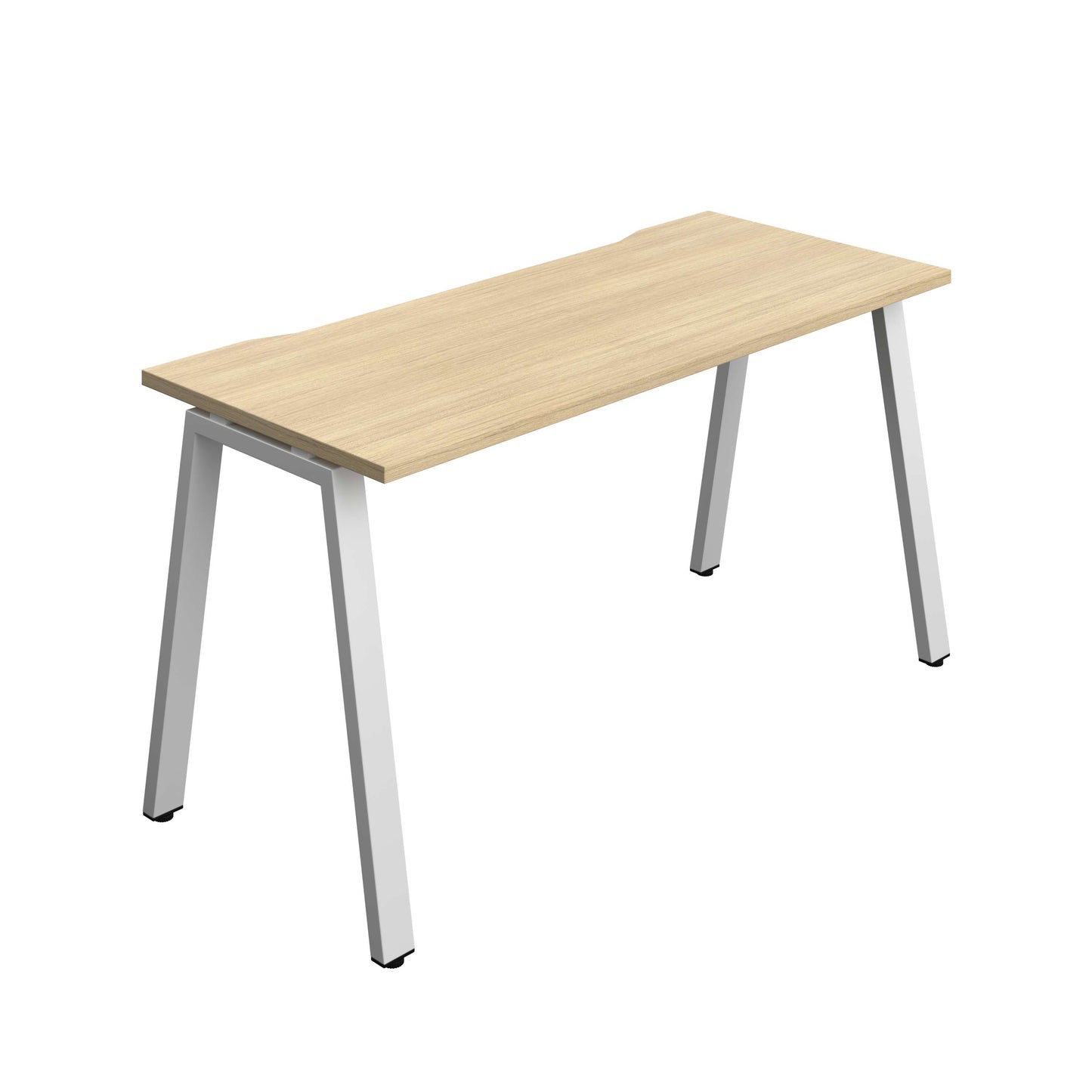 Synergy Bench with Cut Out: 1 Person (FSC) : A-Frame Leg : 1400 | 600 | Nova Oak/Silver