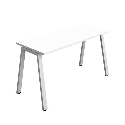 Synergy Bench with Cut Out: 1 Person (FSC) : A-Frame Leg : 1400 | 600 | White/Silver