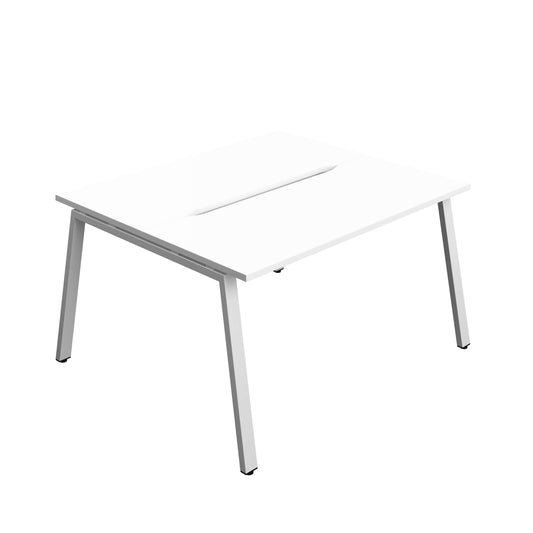 Synergy Bench with Cut Out: 2 Person (FSC) : A-Frame Leg : 1400 | 600 | White/Silver
