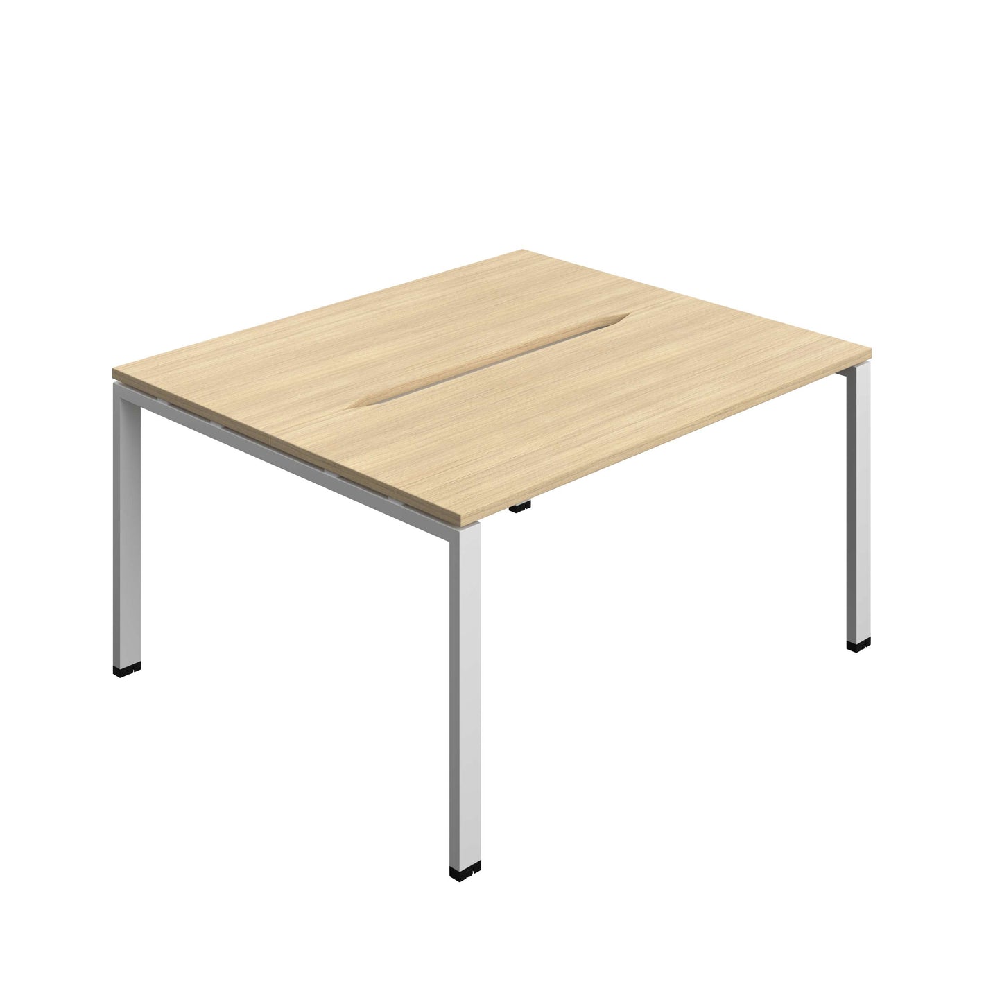 Synergy Bench with Cut Out: 2 Person (FSC) : Goal Post Leg : 1400 | 600 | Nova Oak/Silver