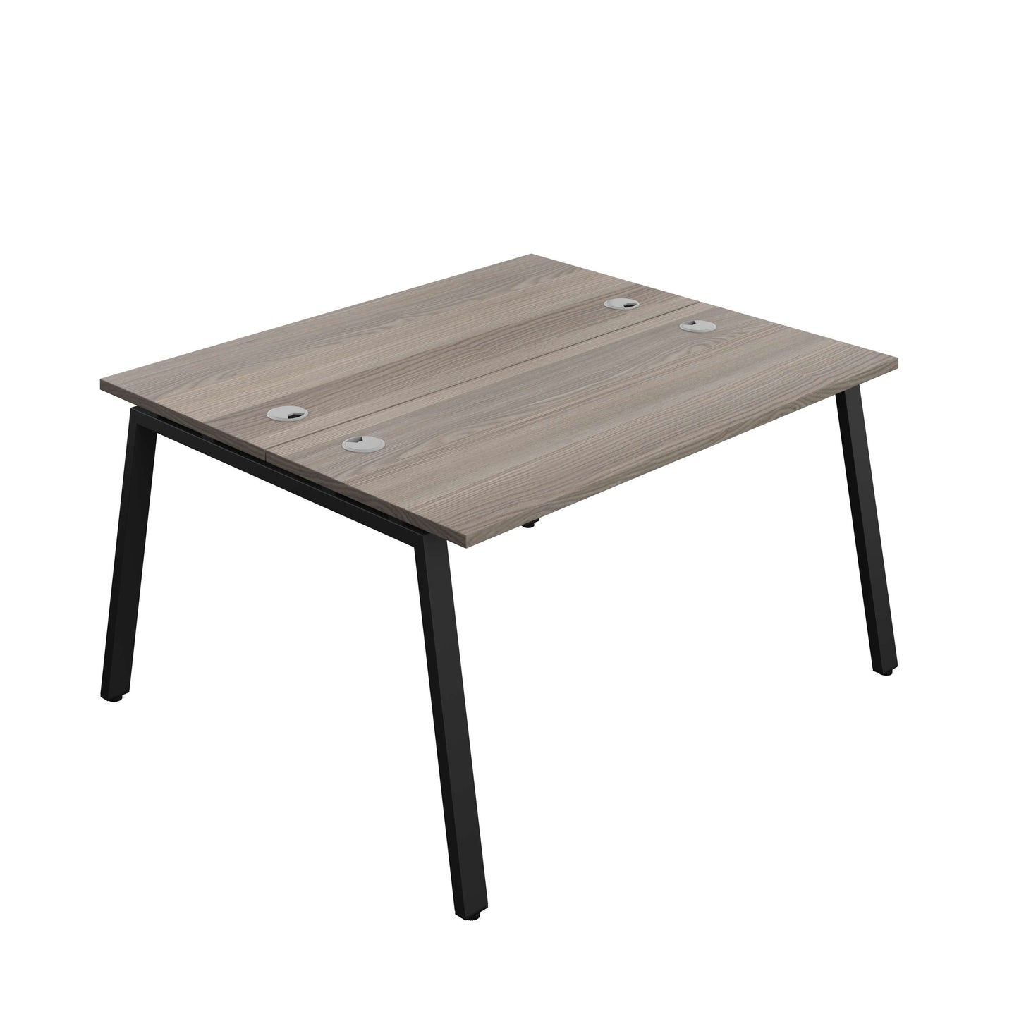Synergy Bench with Cable Ports: 2 Person (FSC) : A-Frame Leg : 1400 | 600 | Grey Oak/Black