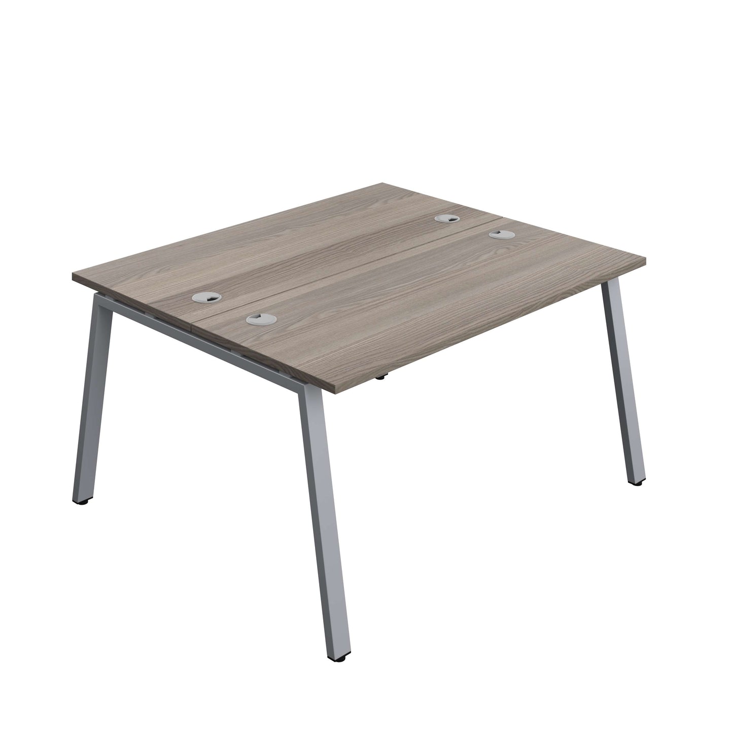 Synergy Bench with Cable Ports: 2 Person (FSC) : A-Frame Leg : 1400 | 600 | Grey Oak/Silver