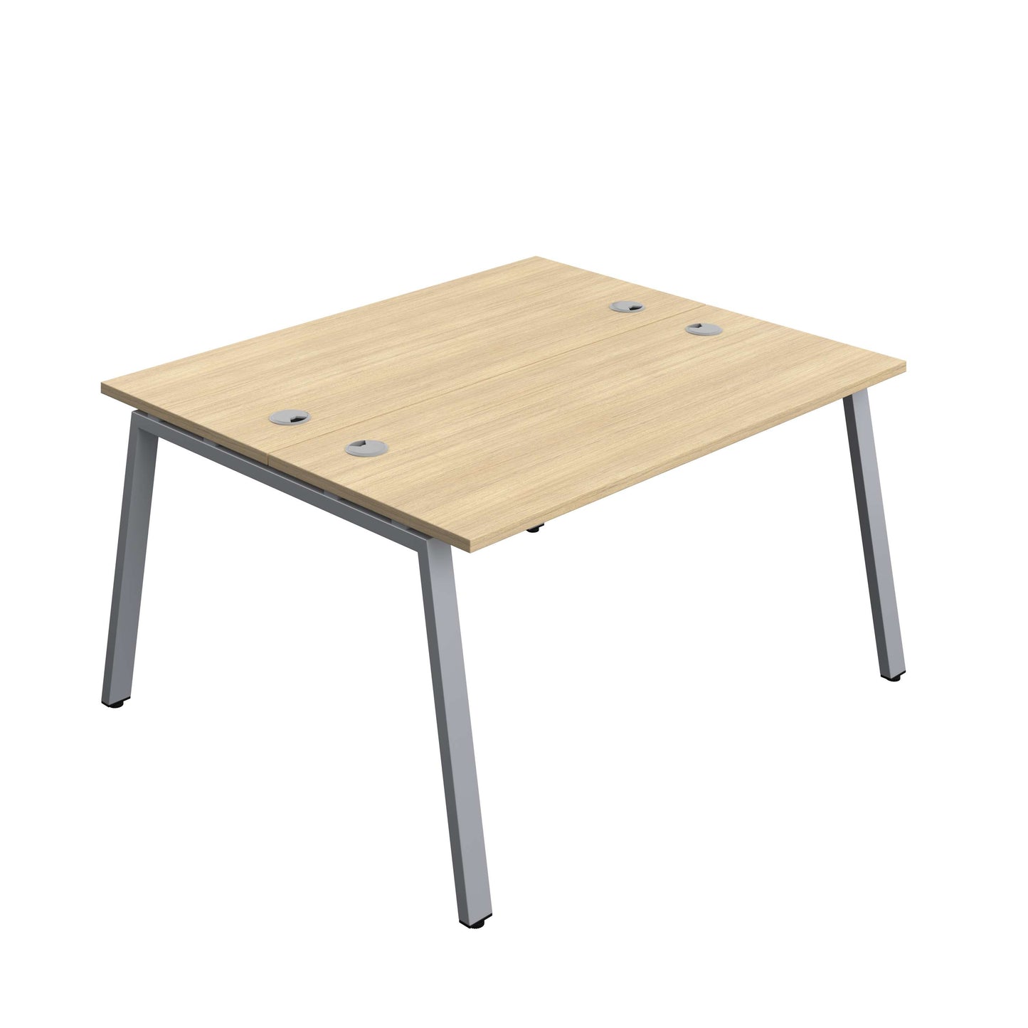 Synergy Bench with Cable Ports: 2 Person (FSC) : A-Frame Leg : 1400 | 600 | Nova Oak/Silver