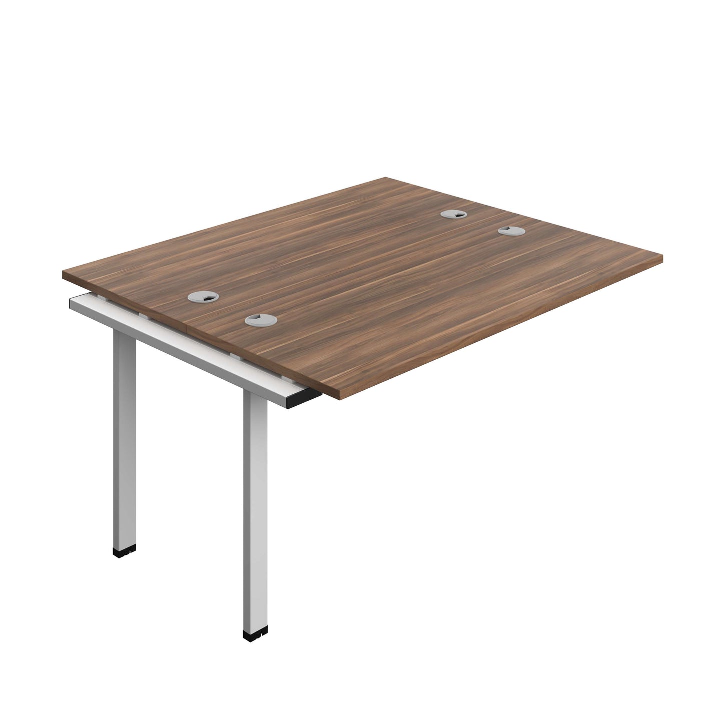 Synergy Bench Extension with Cable Ports: 2 Person (FSC) : 1400 | 600 | Dark Walnut/Silver