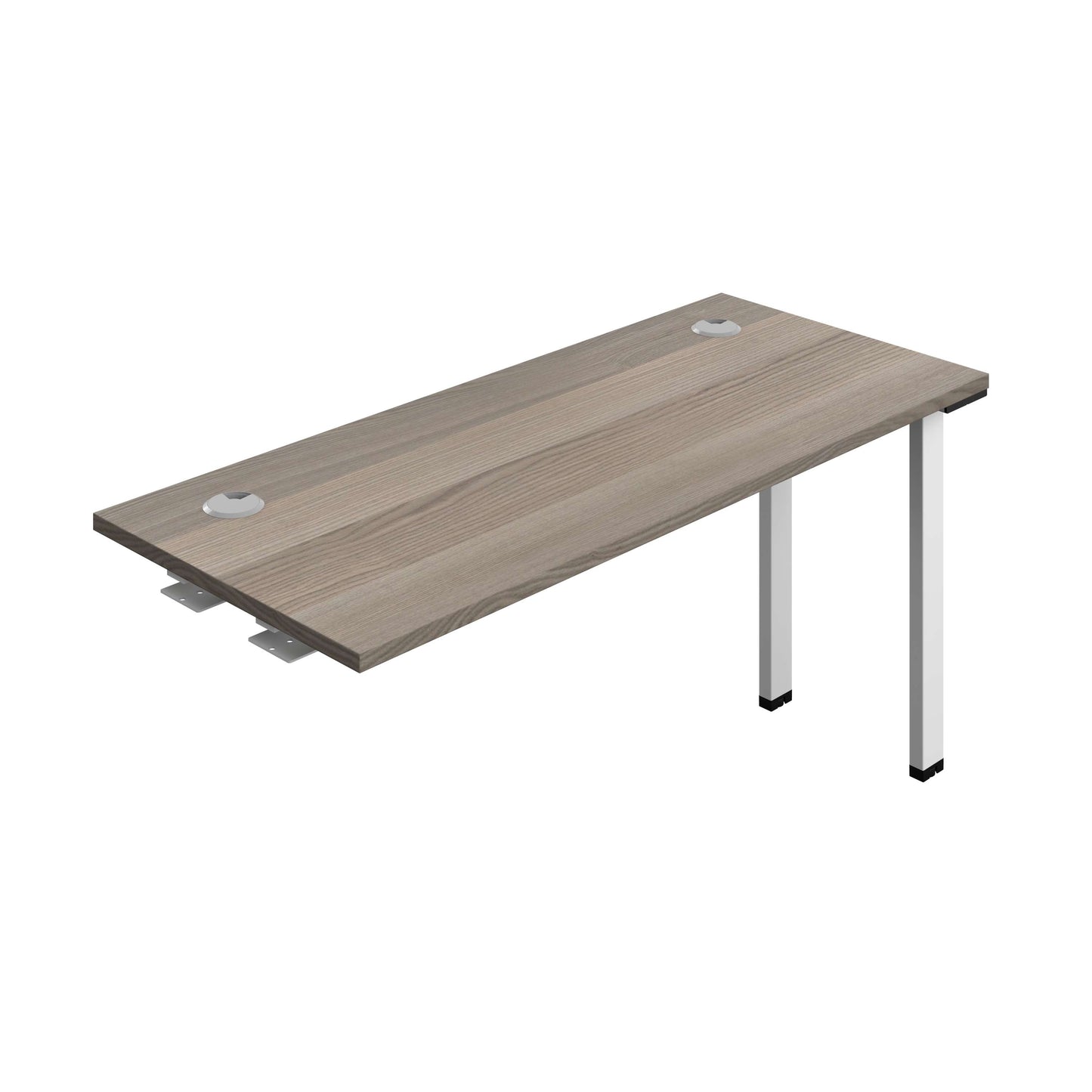 Synergy Bench Extension with Cable Ports: 1 Person (FSC) : 1400 | 600 | Grey Oak/White