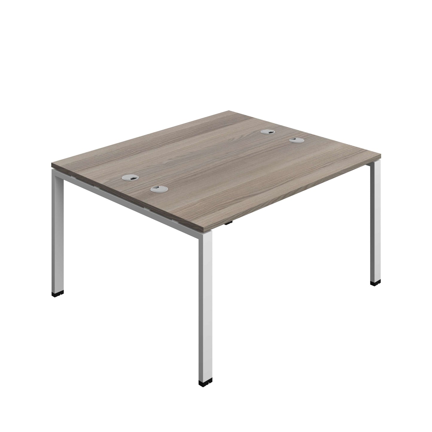 Synergy Bench with Cable Ports: 2 Person (FSC) : Goal Post Leg : 1400 | 600 | Grey Oak/Silver