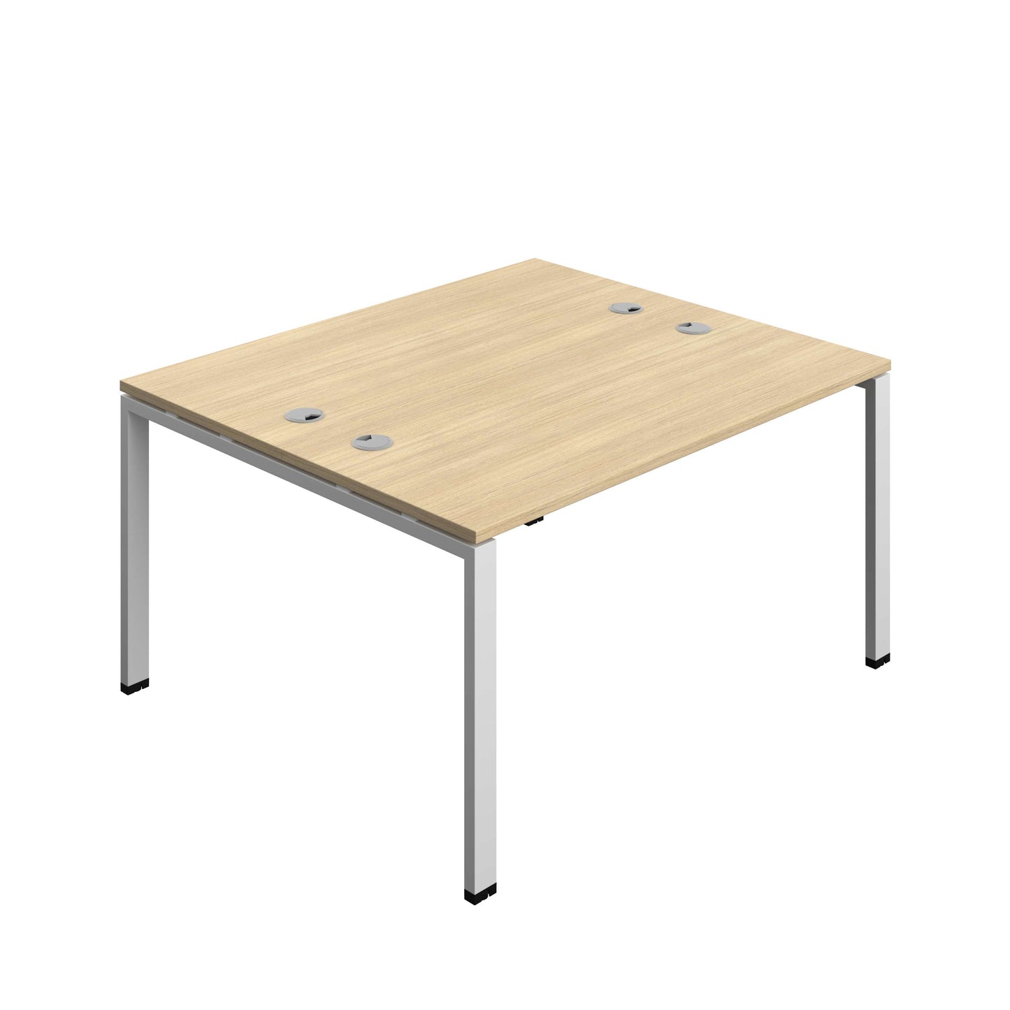 Synergy Bench with Cable Ports: 2 Person (FSC) : Goal Post Leg : 1400 | 600 | Nova Oak/Silver