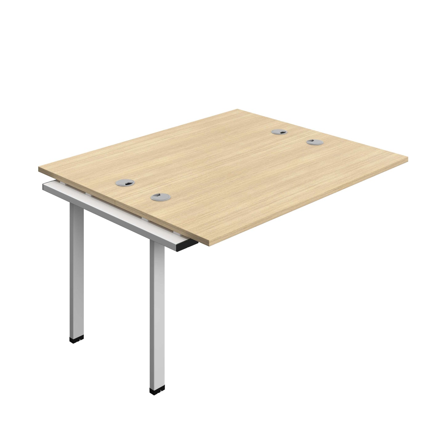 Synergy Bench Extension with Cable Ports: 2 Person (FSC) : 1400 | 600 | Nova Oak/Silver